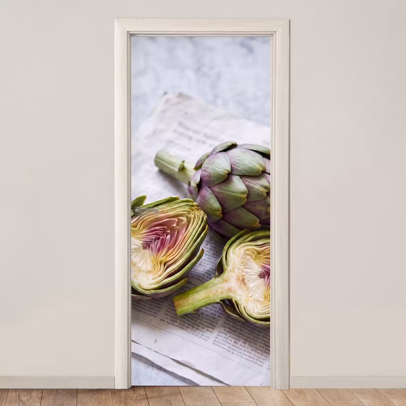 Door sticker - Artichoke - Sliced - Food - Artisjok - Doorgesneden - Eten deurposter klein