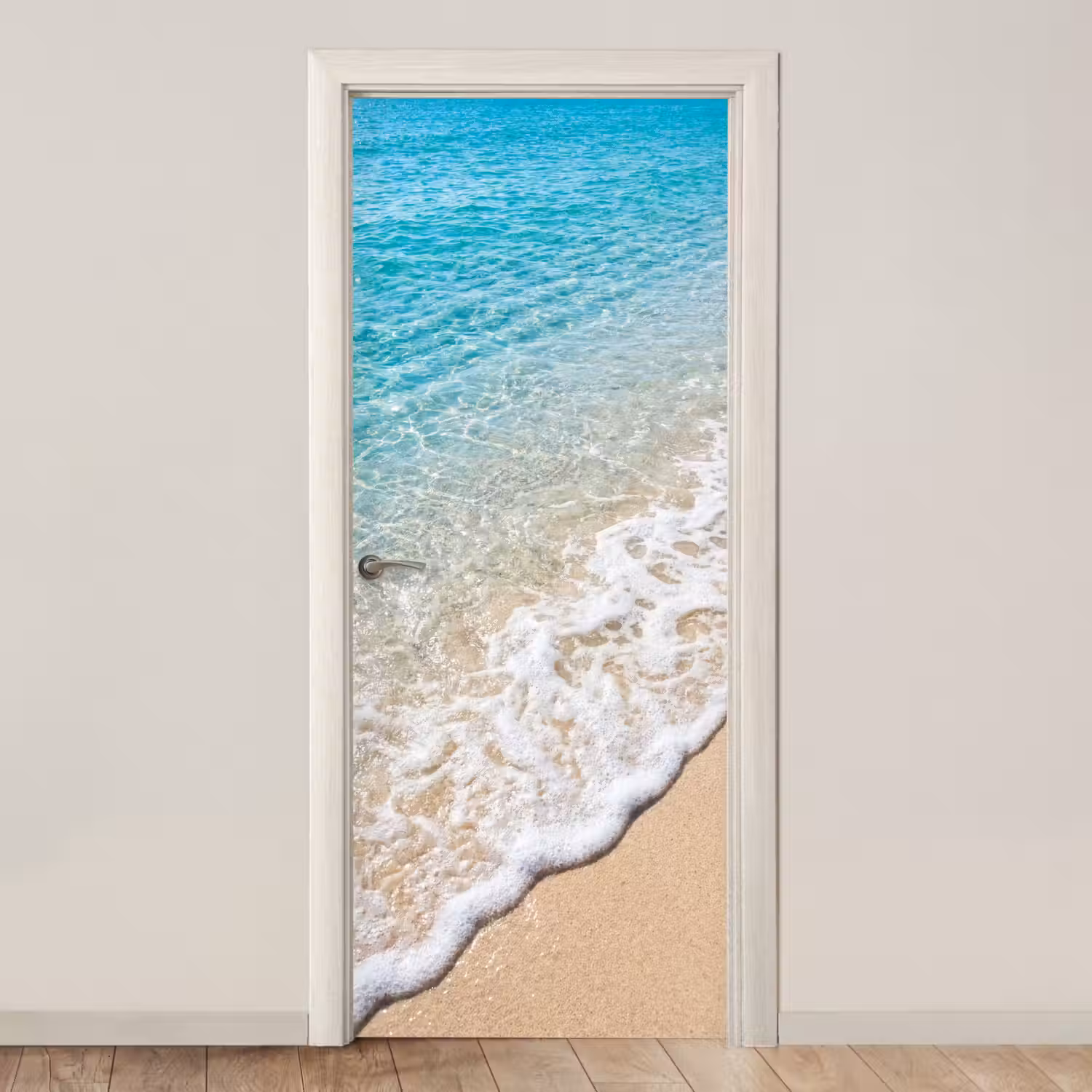 Strand - Water - Natuur - Blauw - Beige deurposter klein -3d_beige