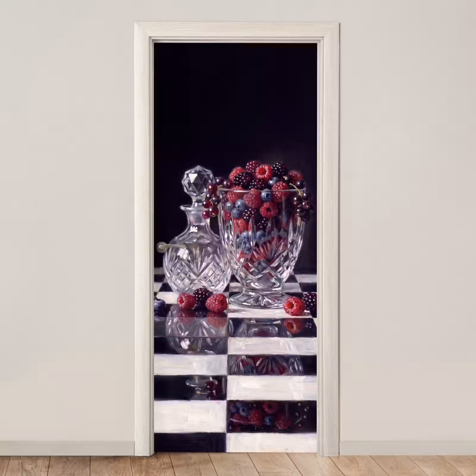 Door sticker - Berries - Crystal - Still Life - Bessen - Kristal - Stilleven deurposter klein