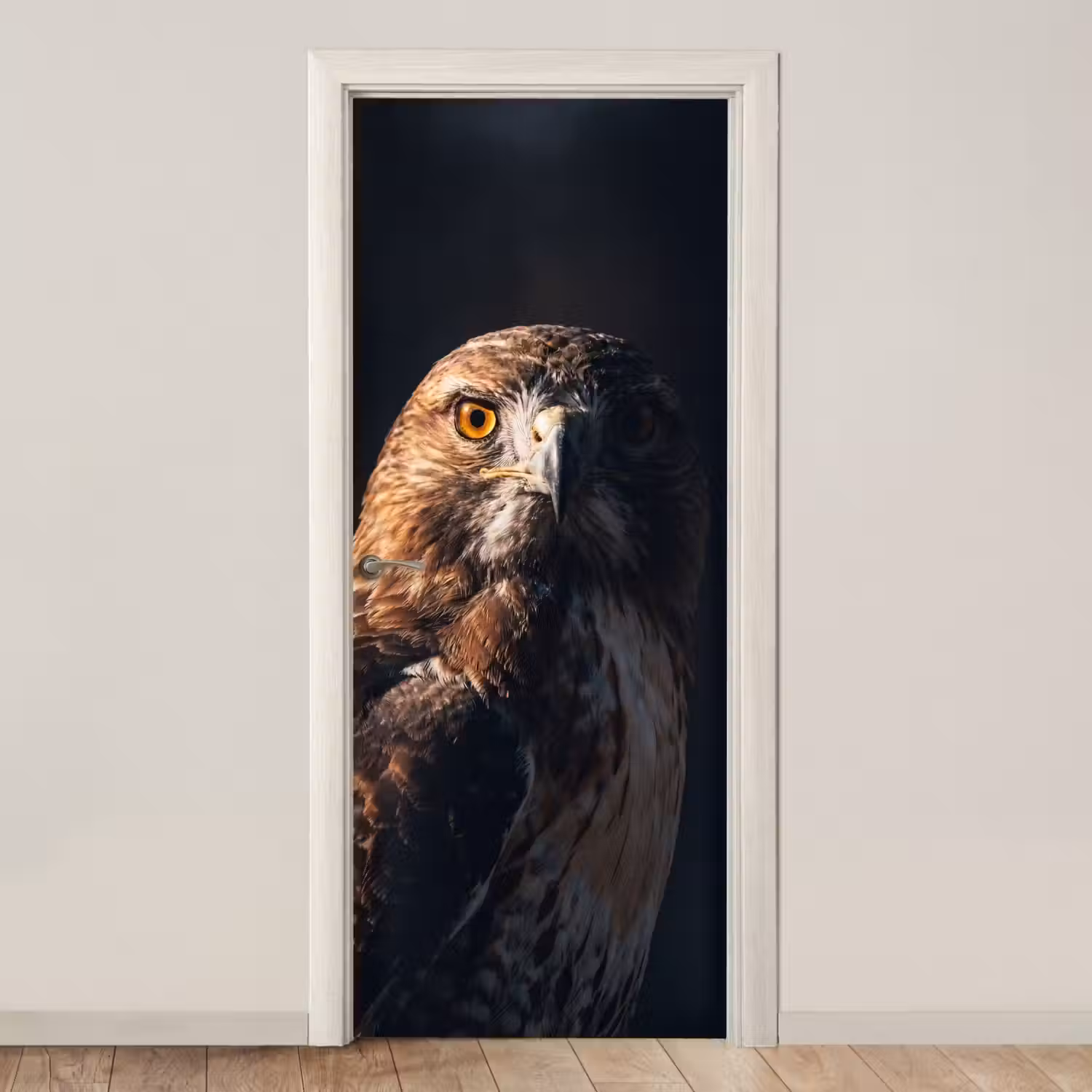 Roofvogel - Buizerd - Bruin deurposter klein -3d_beige