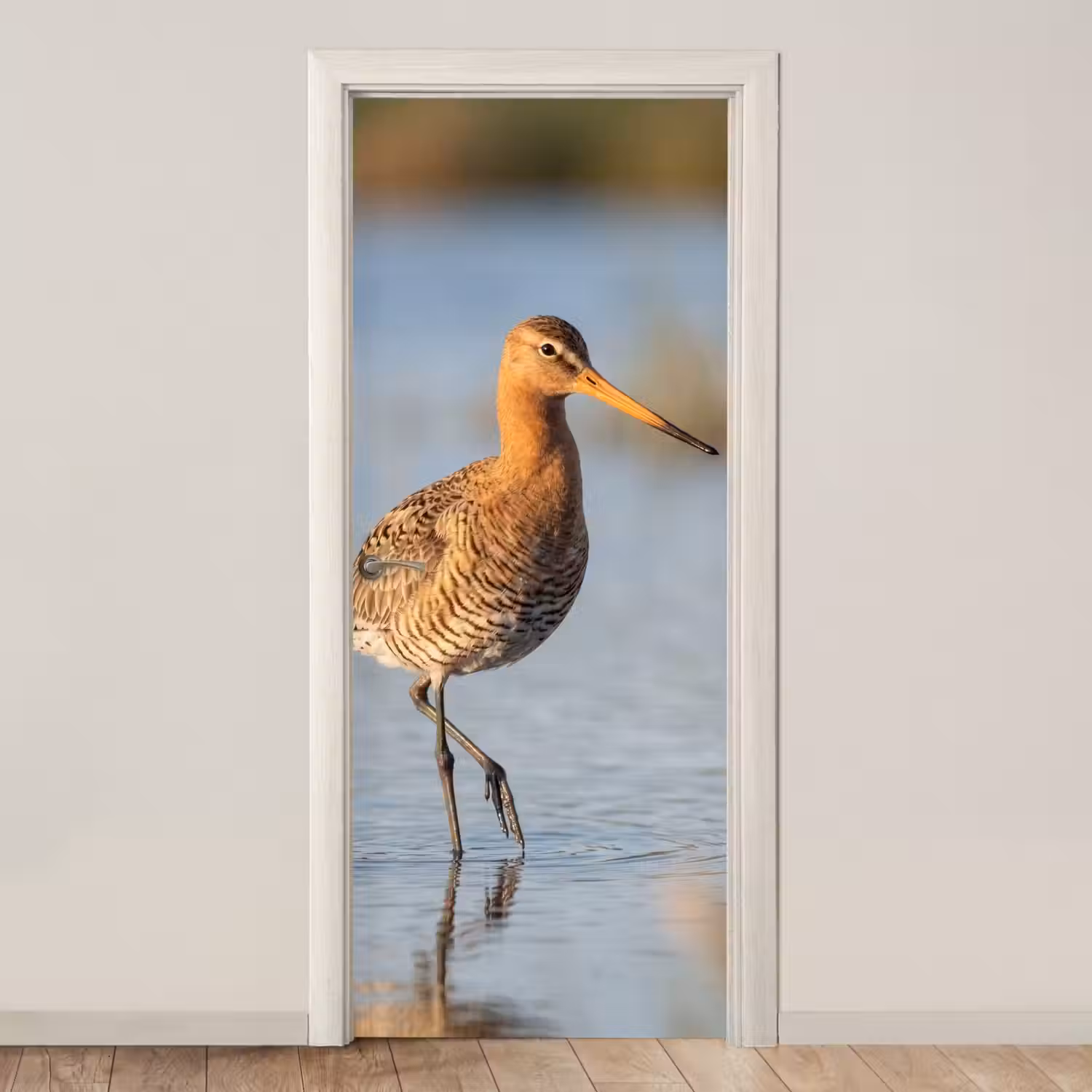 Vogel - Steltloper - Water - Natuur deurposter klein -3d_beige