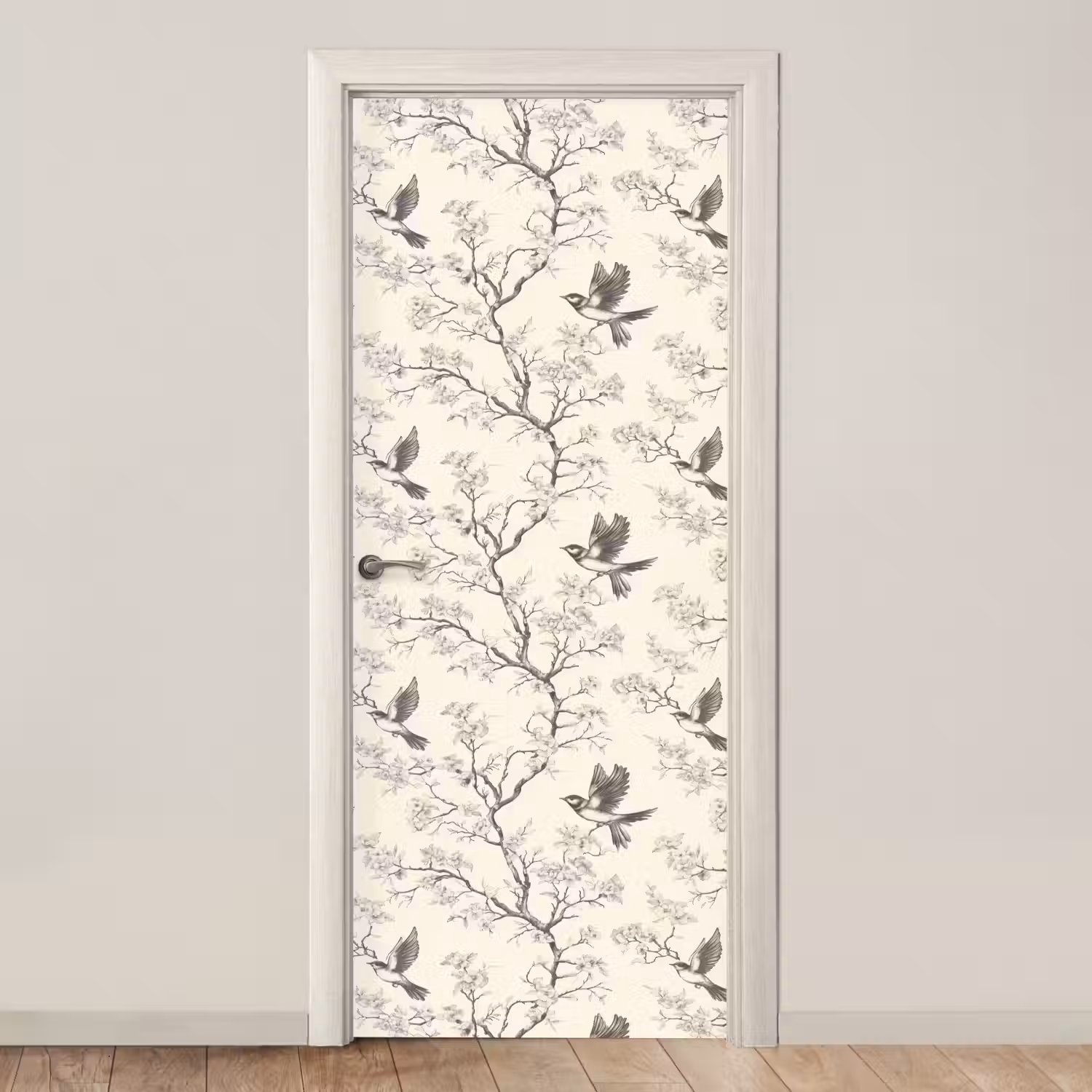 Takken - Vogels - Beige deurposter klein 289 -3d_beige