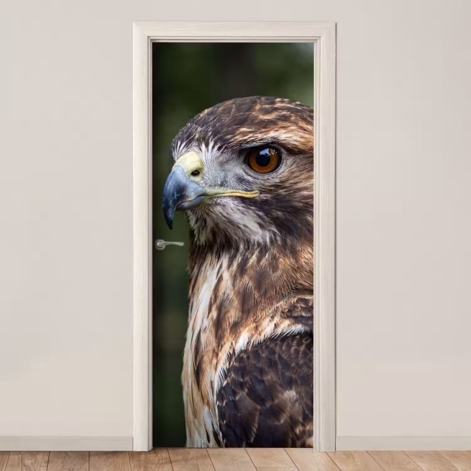 Buizerd - Roofvogel - Natuur - Bruin deurposter klein -3d_beige