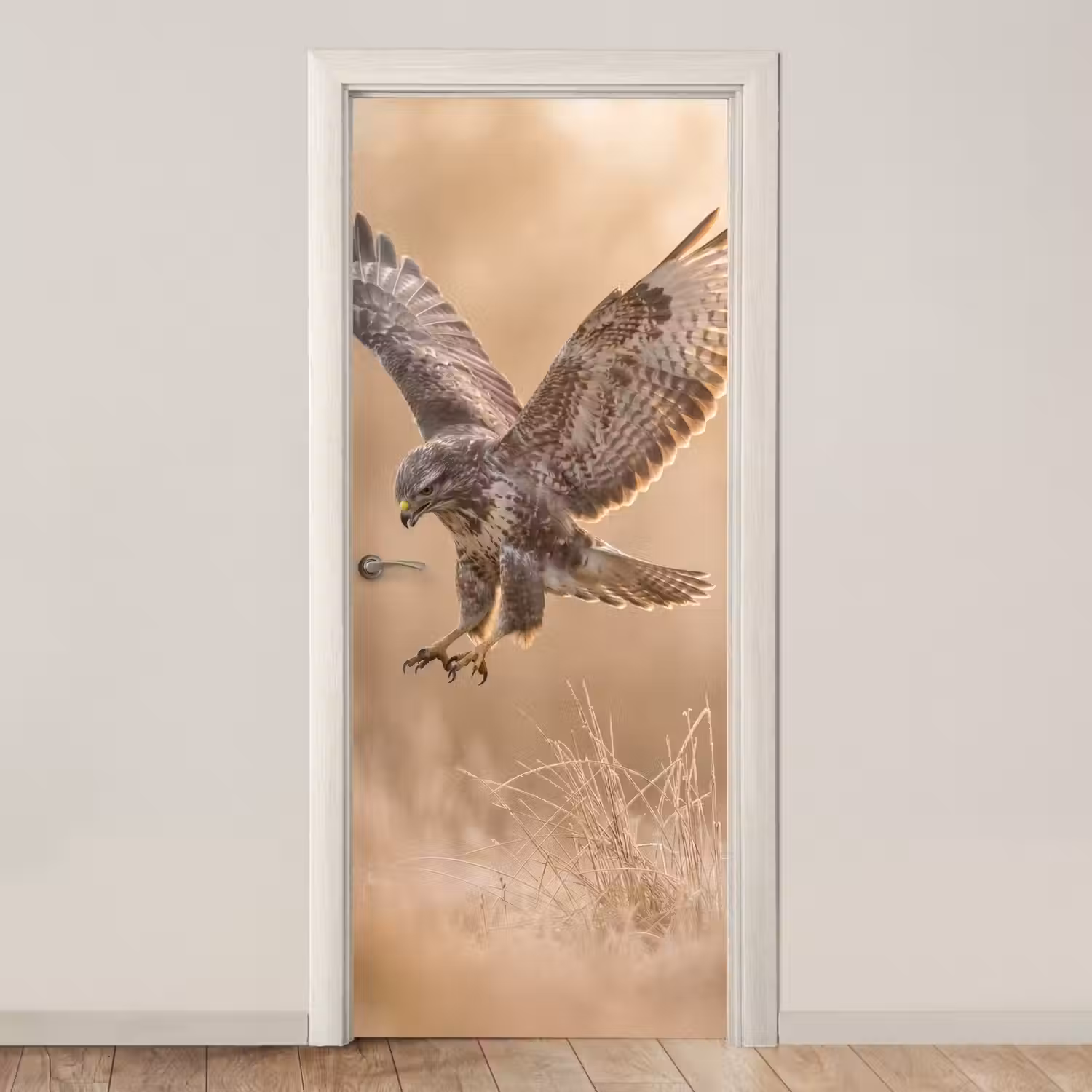 Buizerd - Roofvogel - Natuur - Bruin deurposter klein -3d_beige