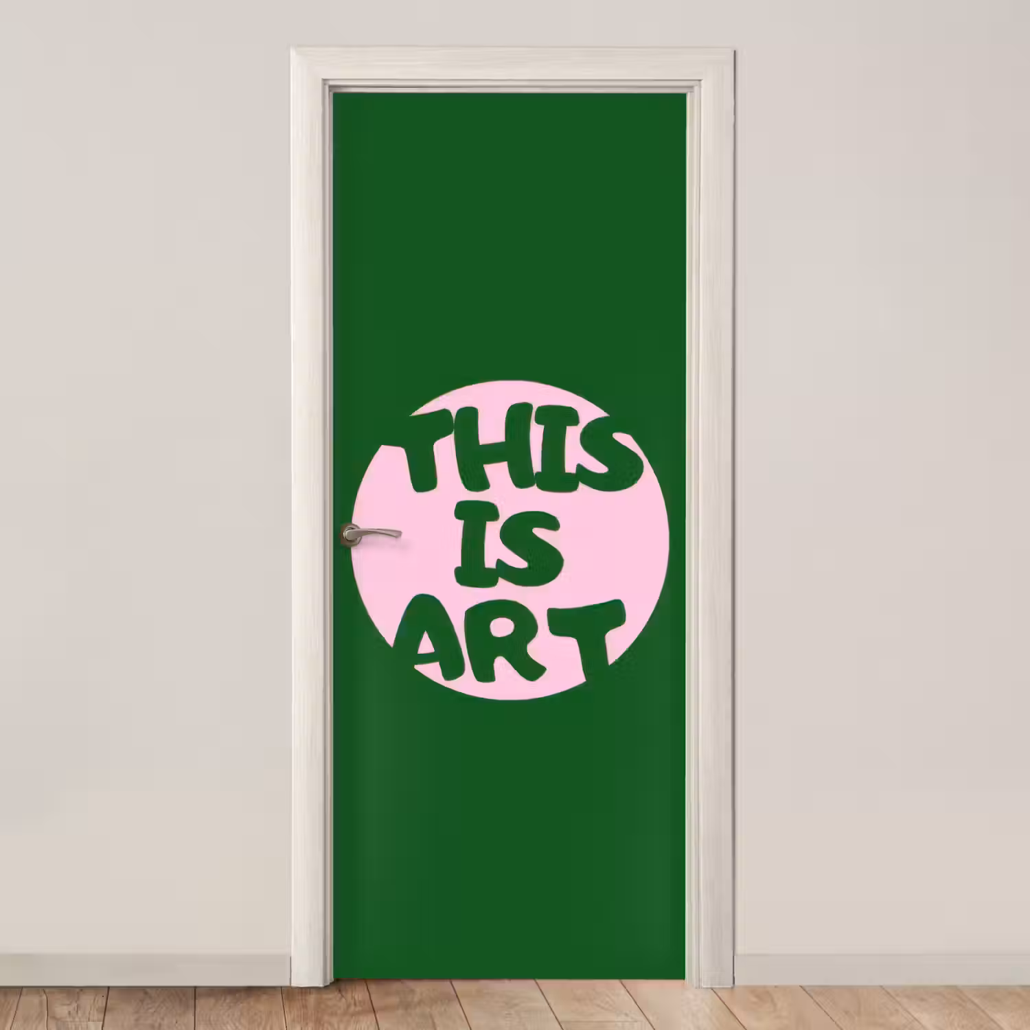Cirkel - Roze - Tekst - Art deurposter klein -3d_beige