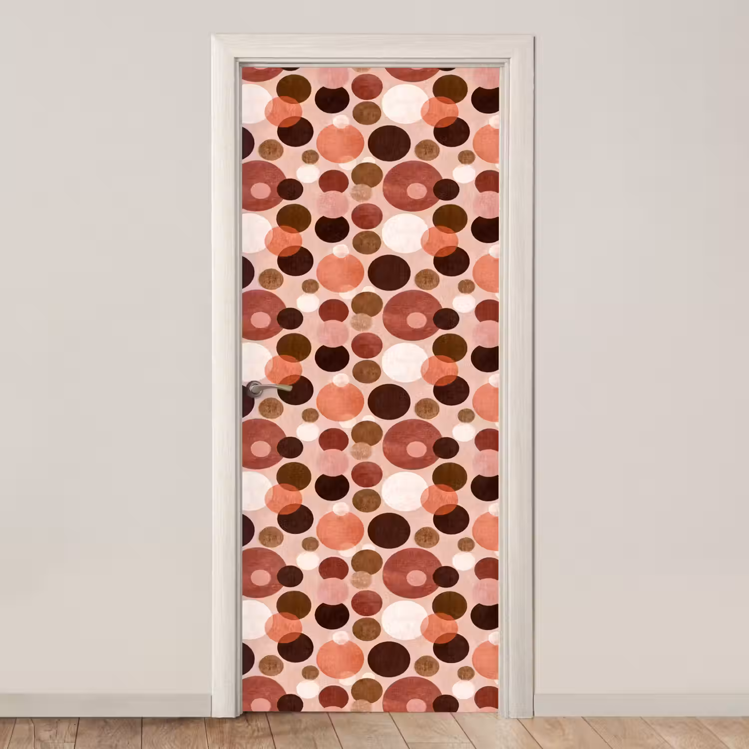 Cirkels - Modern - Kleurrijk deurposter klein 289 -3d_beige
