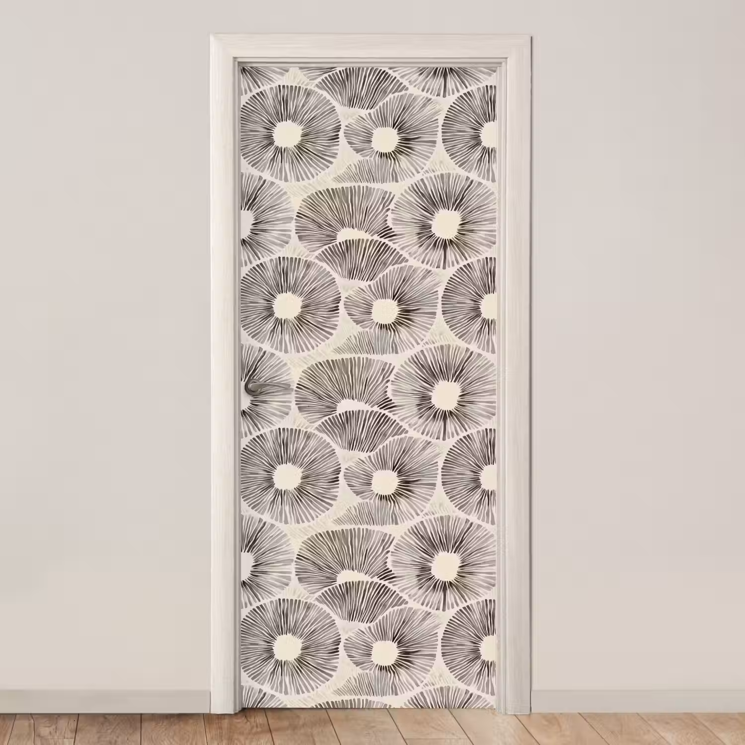 Cirkels - Patroon - Zwart deurposter klein 289 -3d_beige