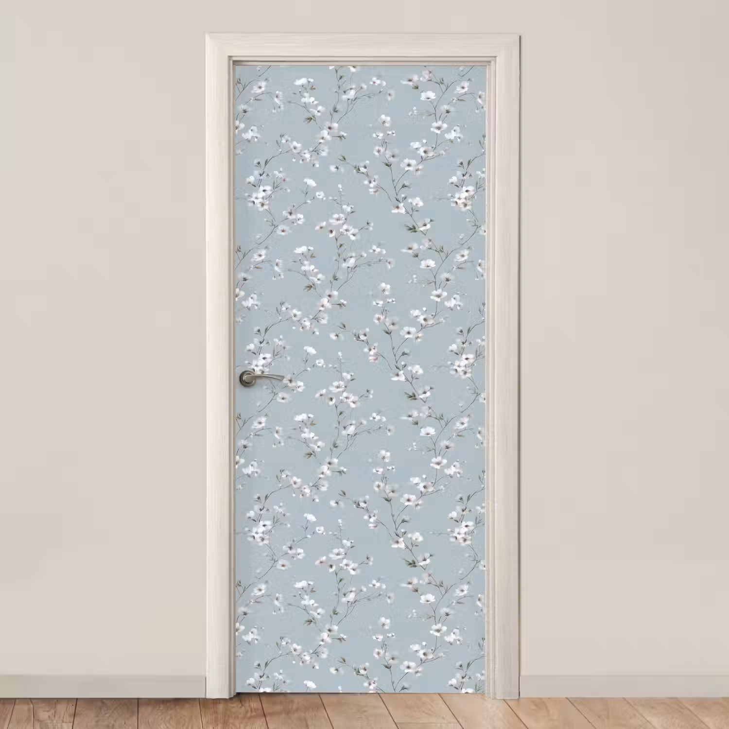 Klassiek - Bloemen - Blauw deurposter klein 289 -3d_beige