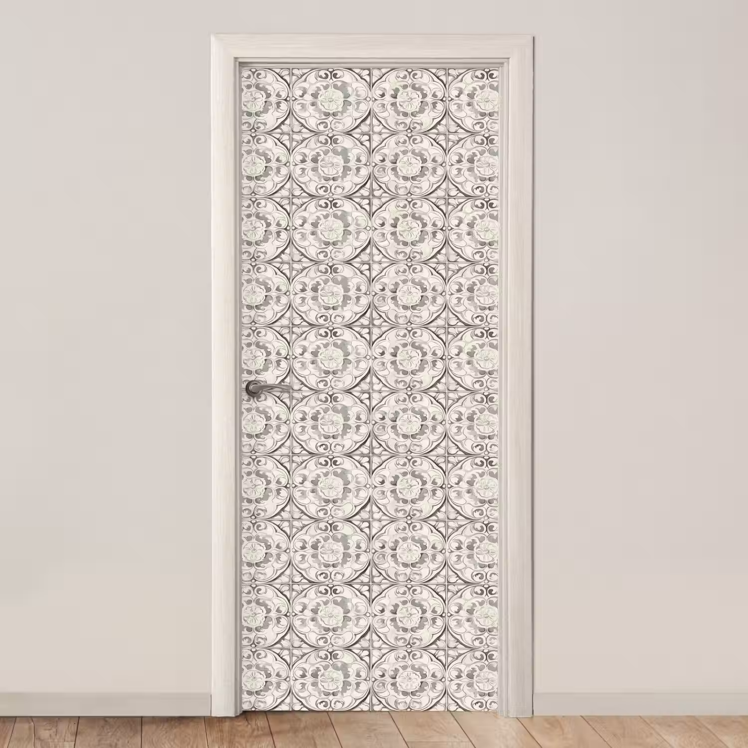 Krulornament - Tegel - Groen deurposter klein 289 -3d_beige