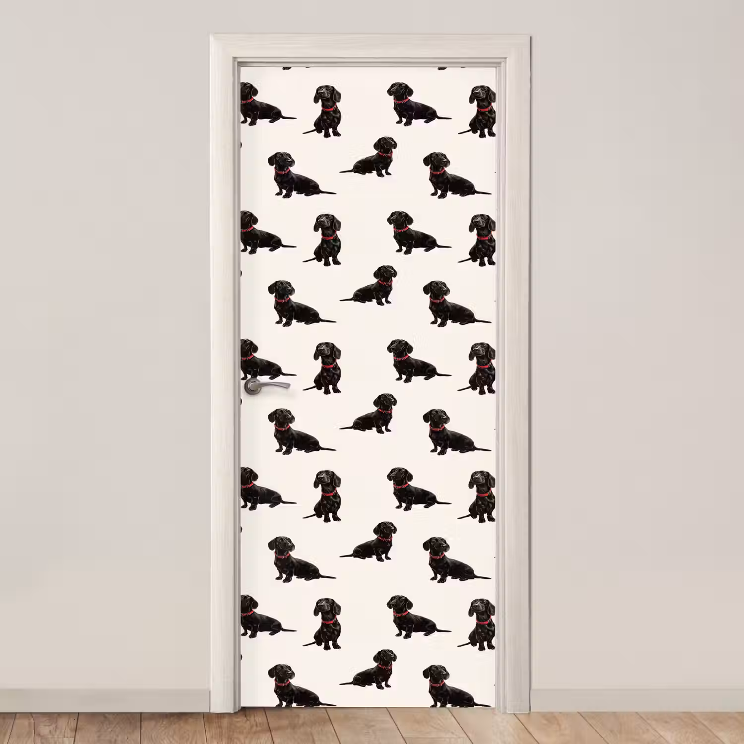 Hond - Patroon - Zwart deurposter klein 289 -3d_beige
