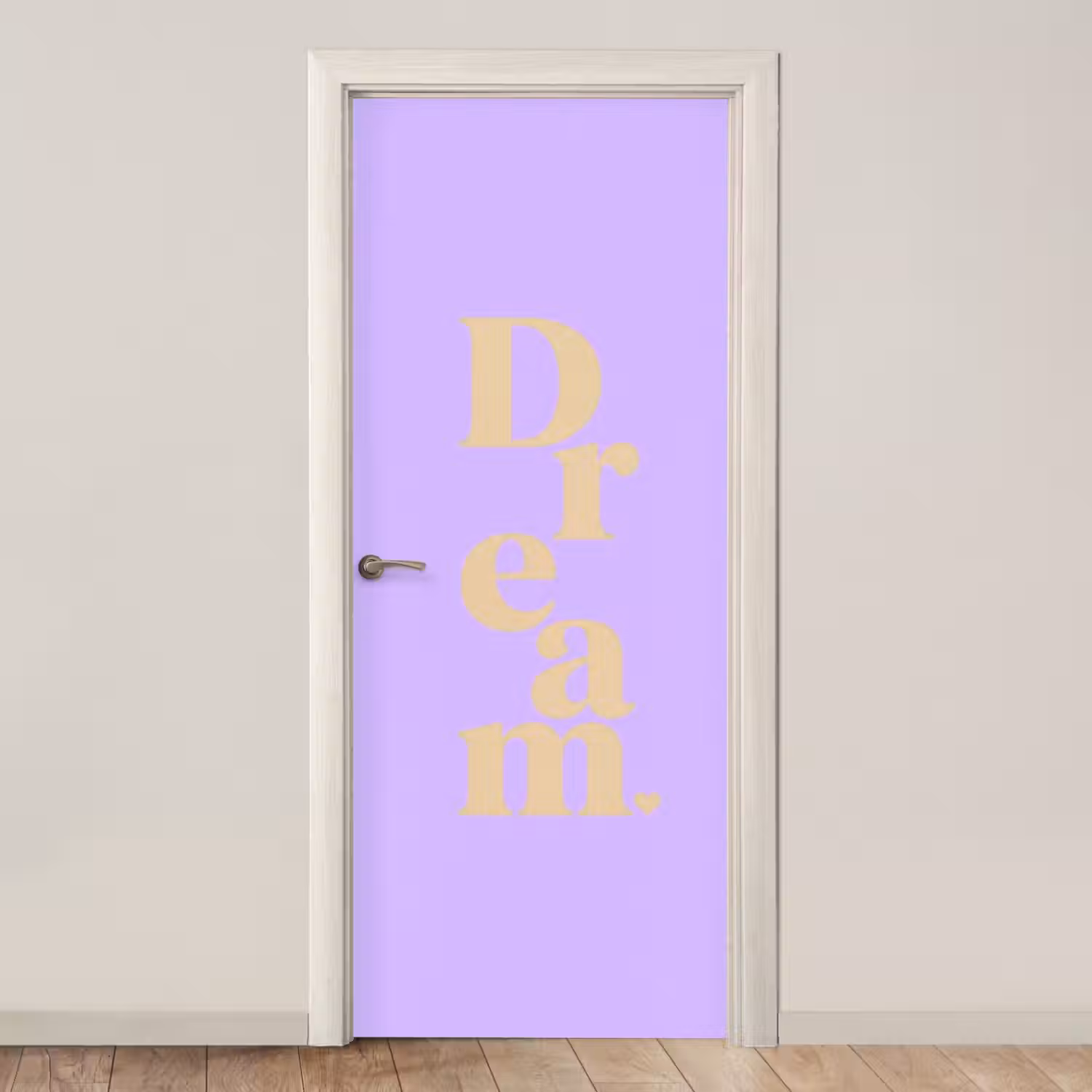 Dream - Paars - Typografisch deurposter klein -3d_beige