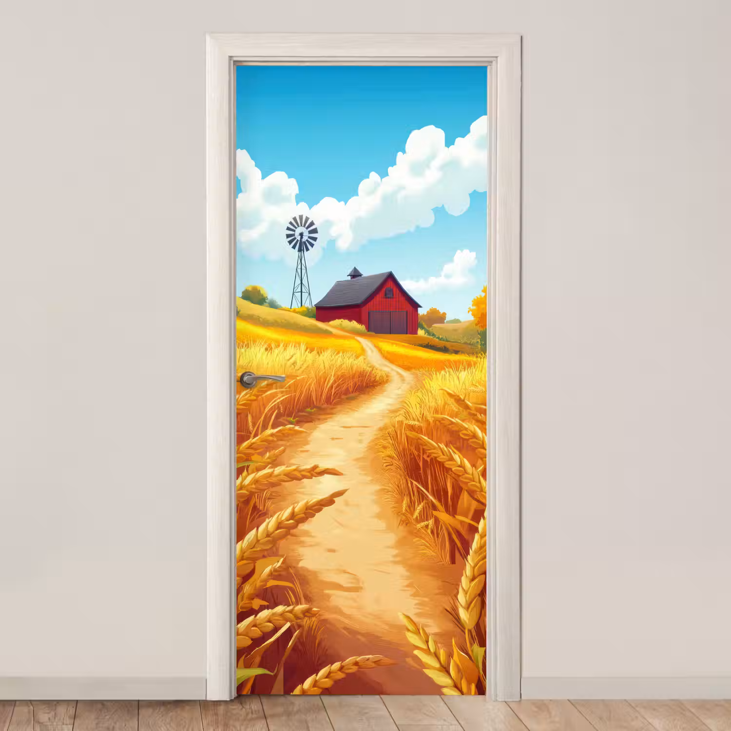 Boerderij - Landschap - Natuur deurposter klein -3d_beige