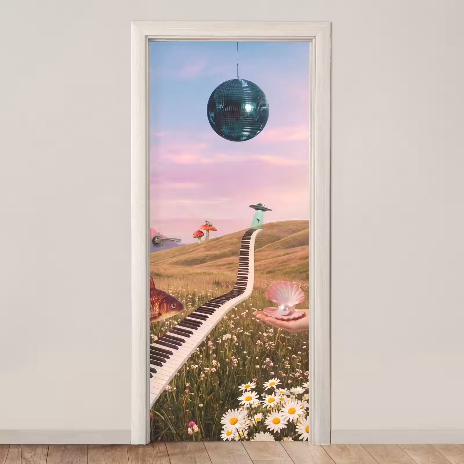 Door sticker - Fish - Nature - Abstract - Vis - Natuur - Abstract deurposter klein