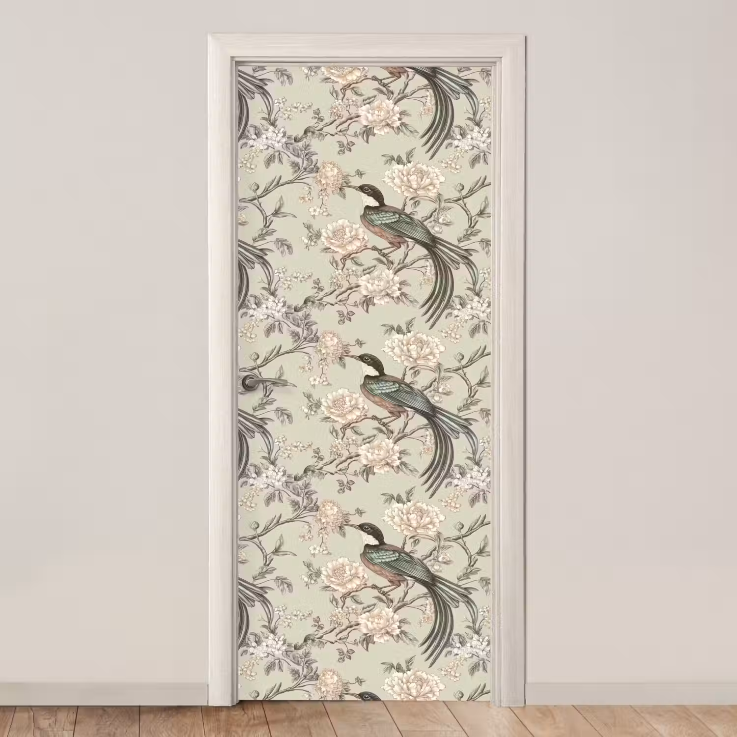 Bloem - Vogel - Kleurrijk deurposter klein 289 -3d_beige