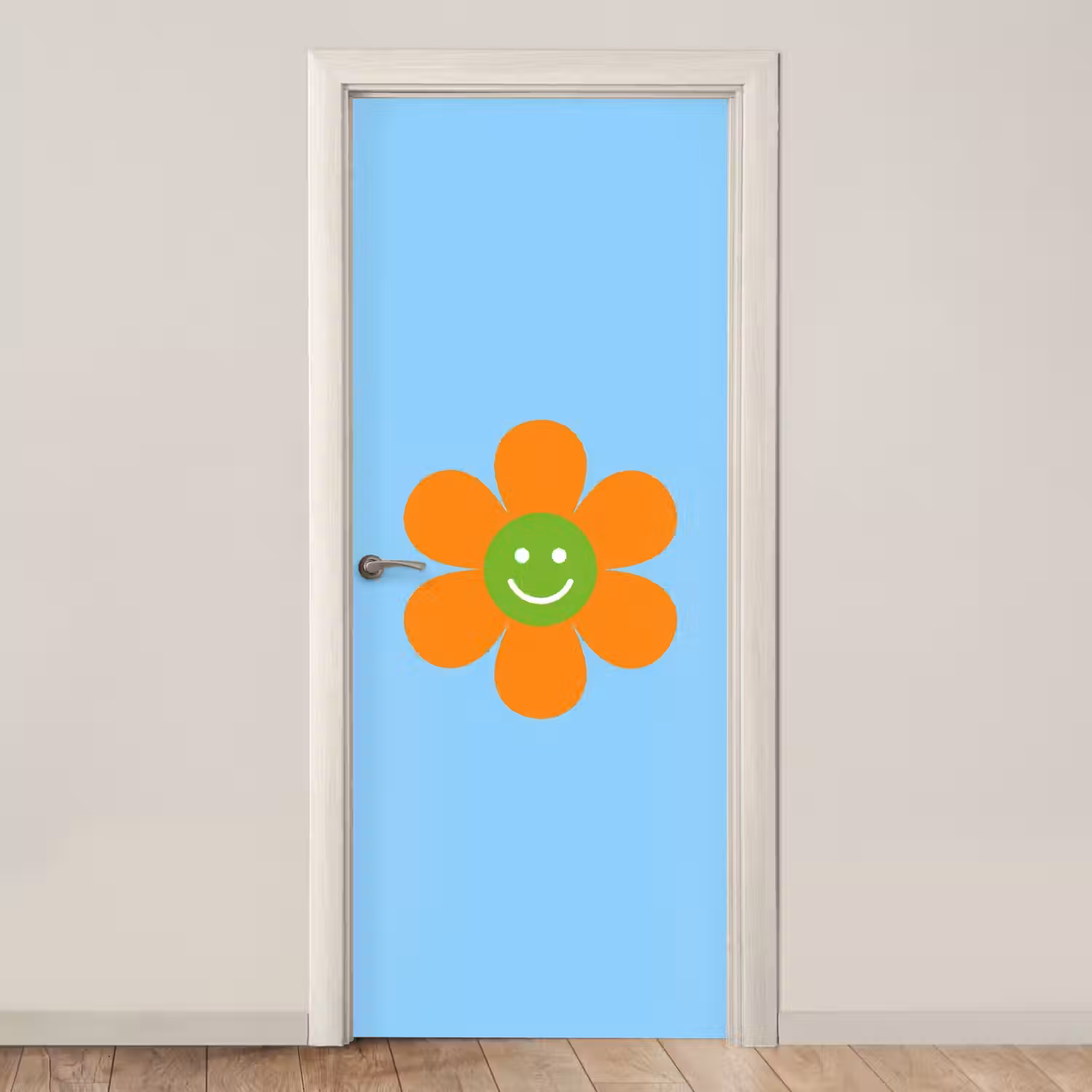 Bloem - Smiley - Kleurrijk deurposter klein -3d_beige