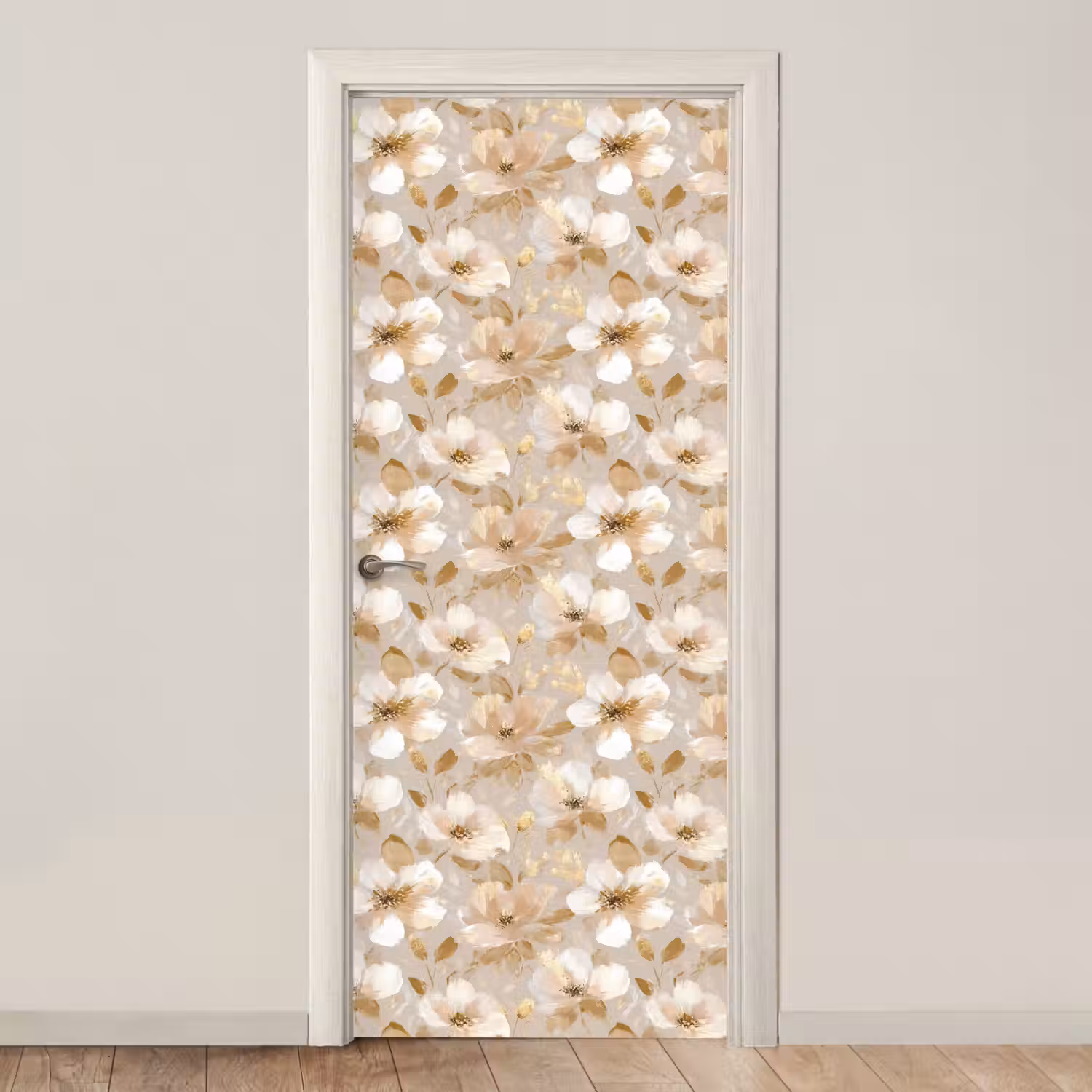 Bloemen - artistiek - Goud deurposter klein 289 -3d_beige