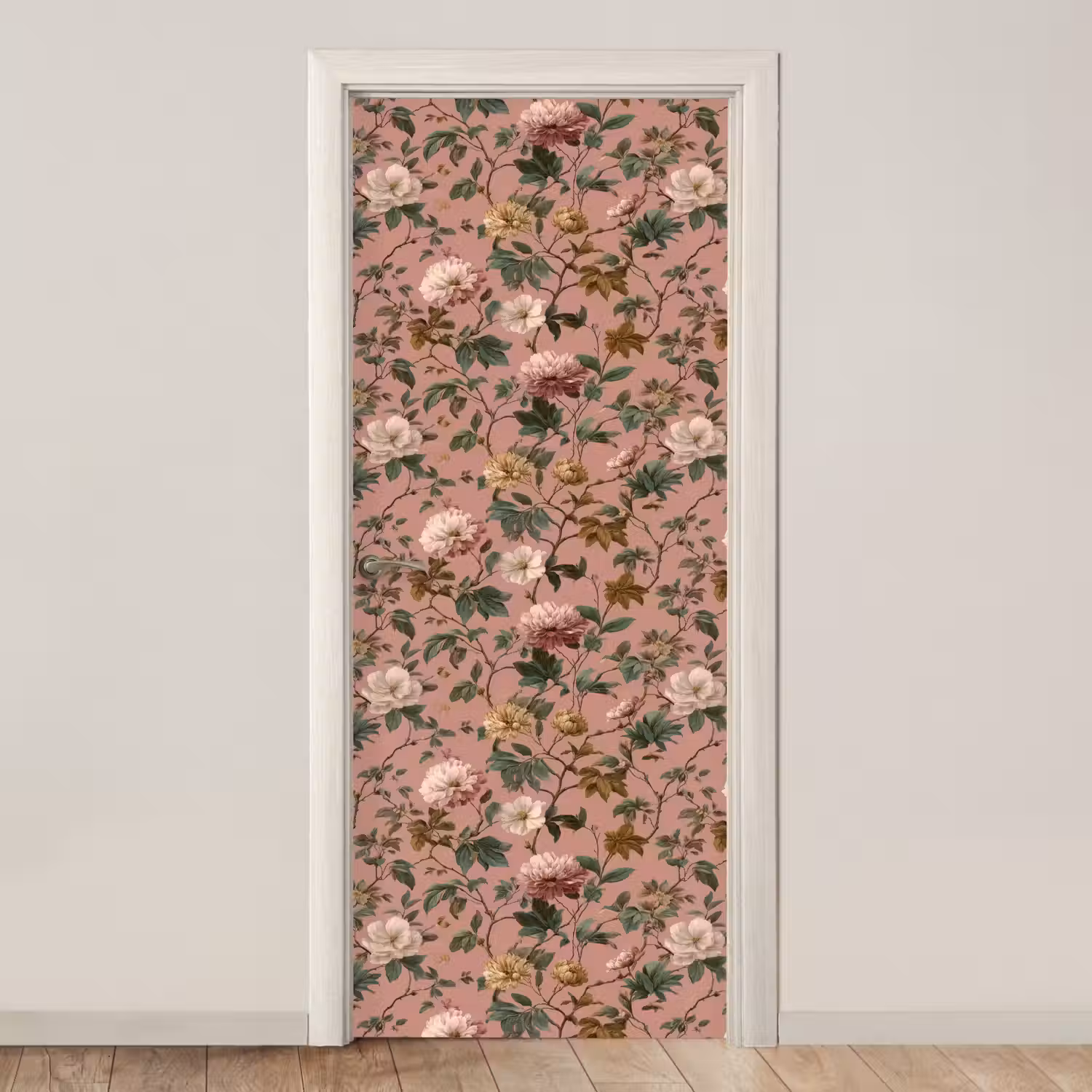 Bloemen - Klassiek - Roze deurposter klein 289 -3d_beige