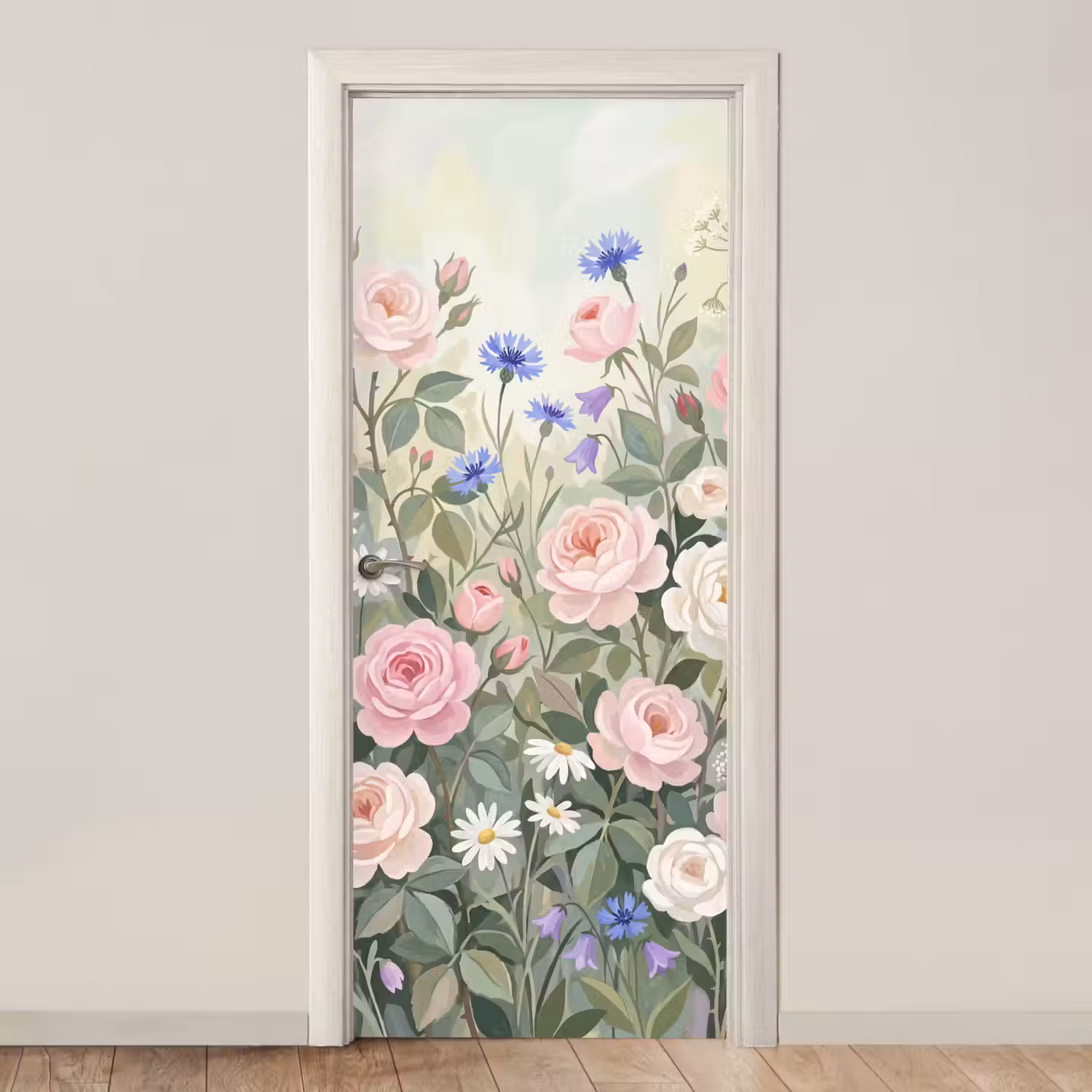 Bloemen - Tuin - Natuur - Kleurrijk deurposter klein -3d_beige