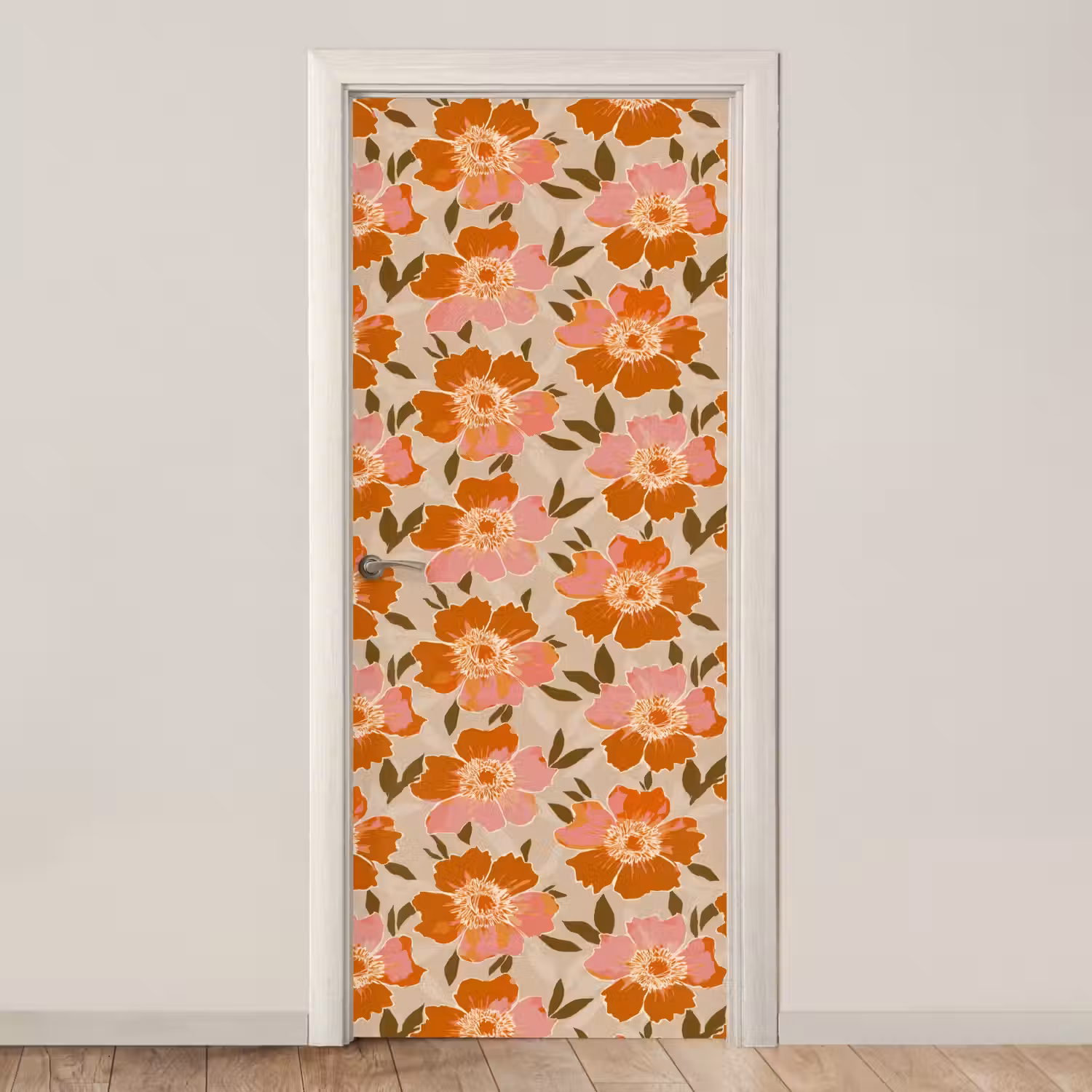 Bloemen - Motief - Retro deurposter klein 289 -3d_beige