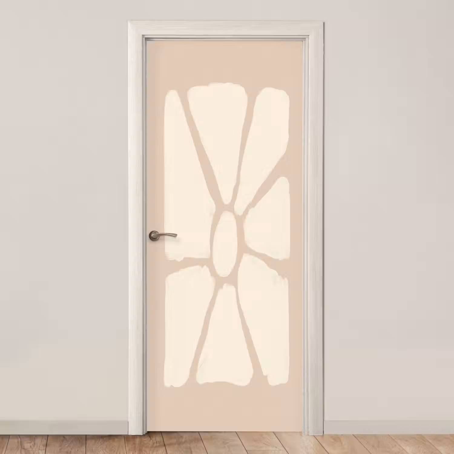 Bloemen - Pastel - Beige - Kunst deurposter klein -3d_beige
