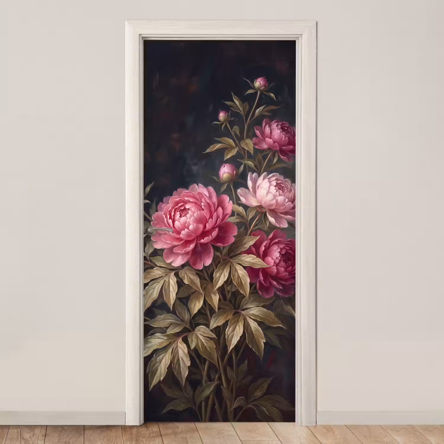 Bloemen - Roze - Klassiek - Natuur deurposter klein -3d_beige