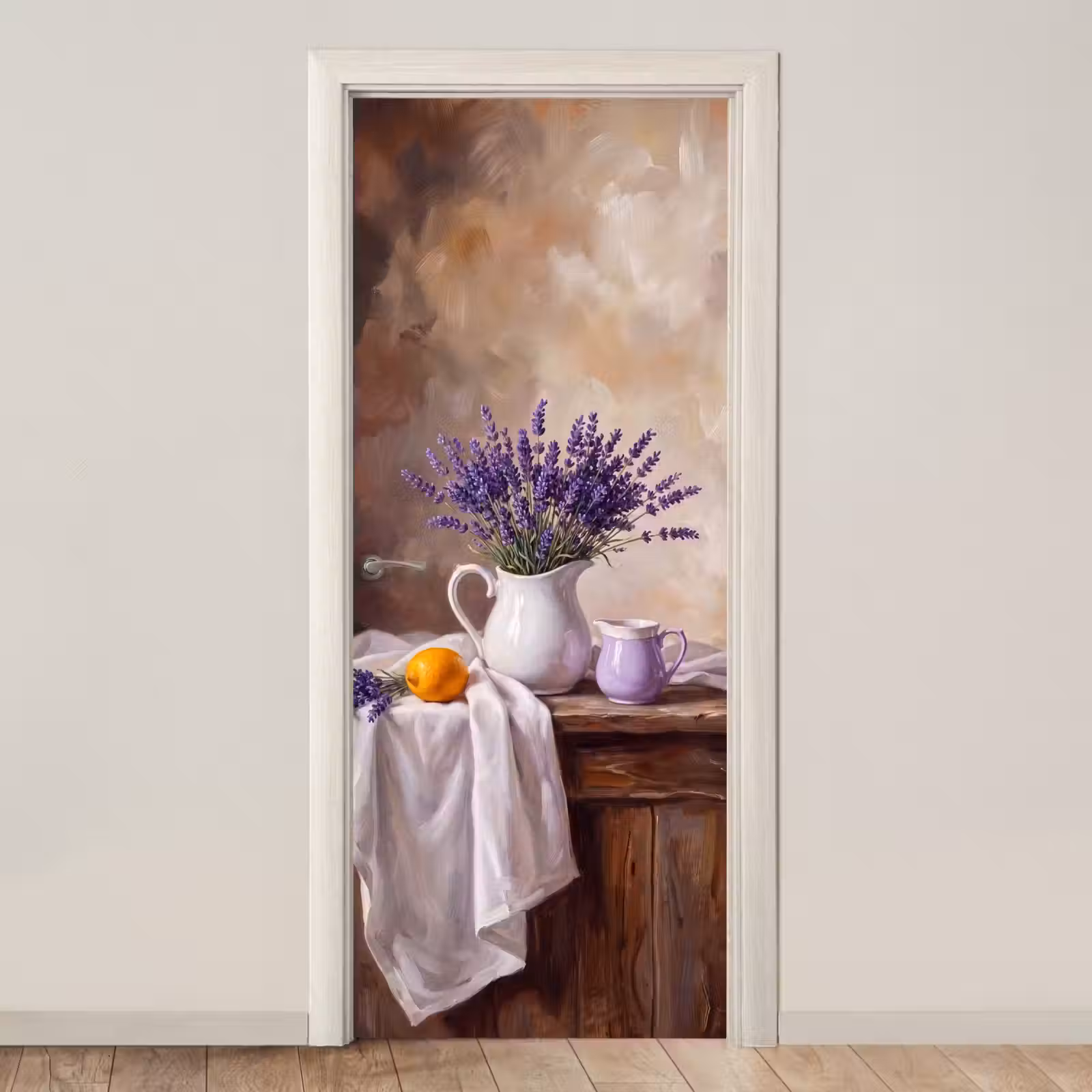 Door sticker - Flowers - Still Life - Purple - Bloemen - Stilleven - Paars deurposter klein