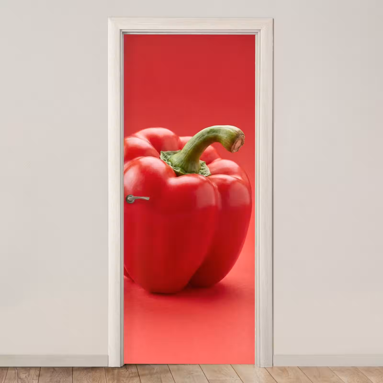 Door sticker - Food - Bell Pepper - Red - Eten - Paprika - Rood deurposter klein