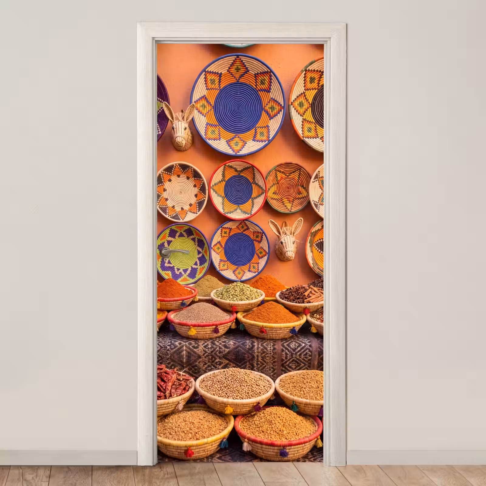 Door sticker - Food - Colorful - Culture - Eten - Kleurrijk - Cultuur deurposter klein