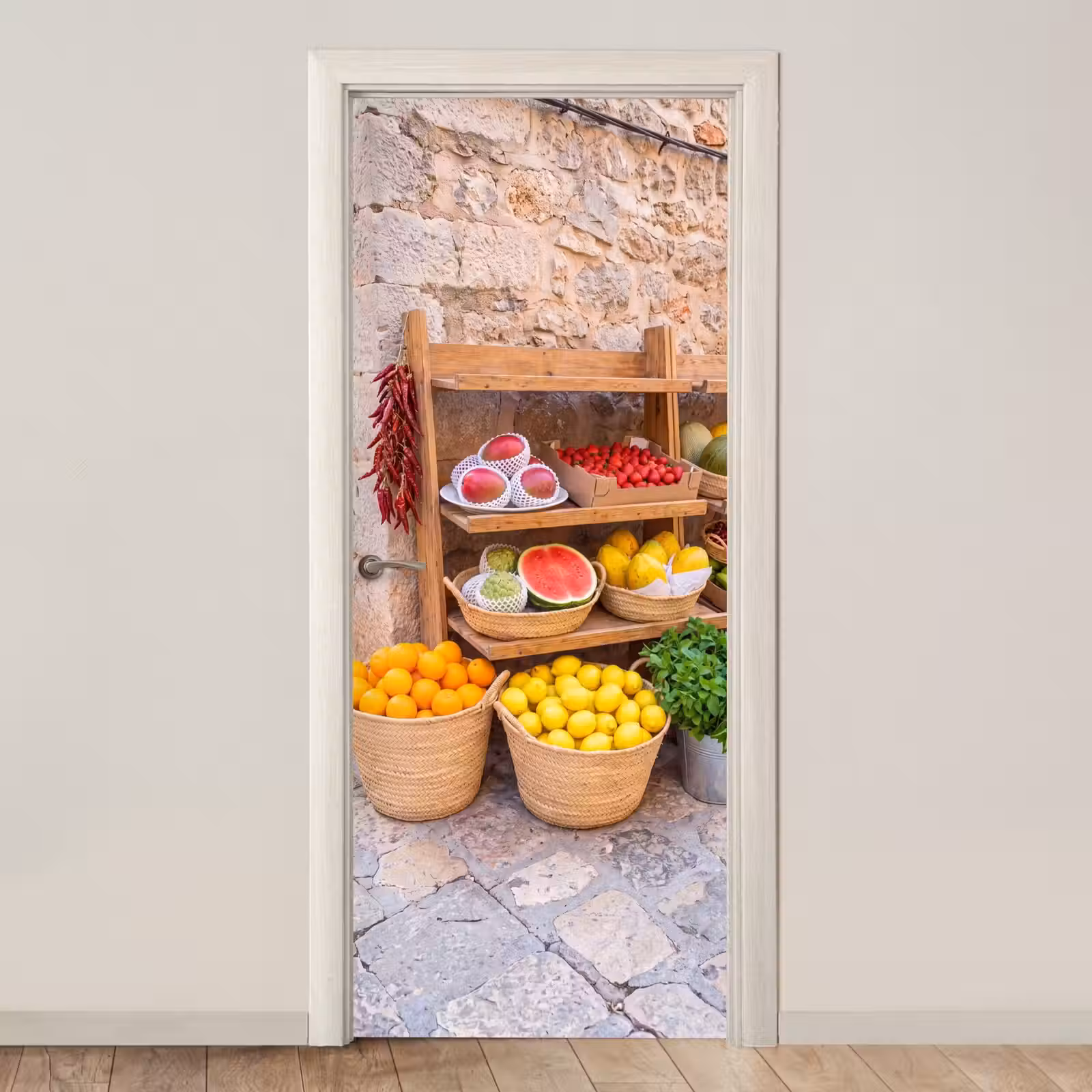 Door sticker - Fruit - Market - Fresh - Fruit - Markt - Vers deurposter klein