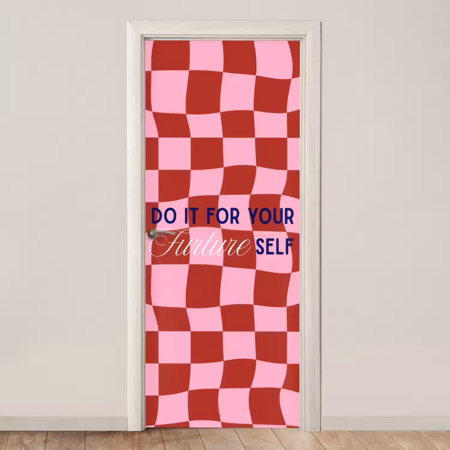 Furture - Geblokt - Rood deurposter klein -3d_beige