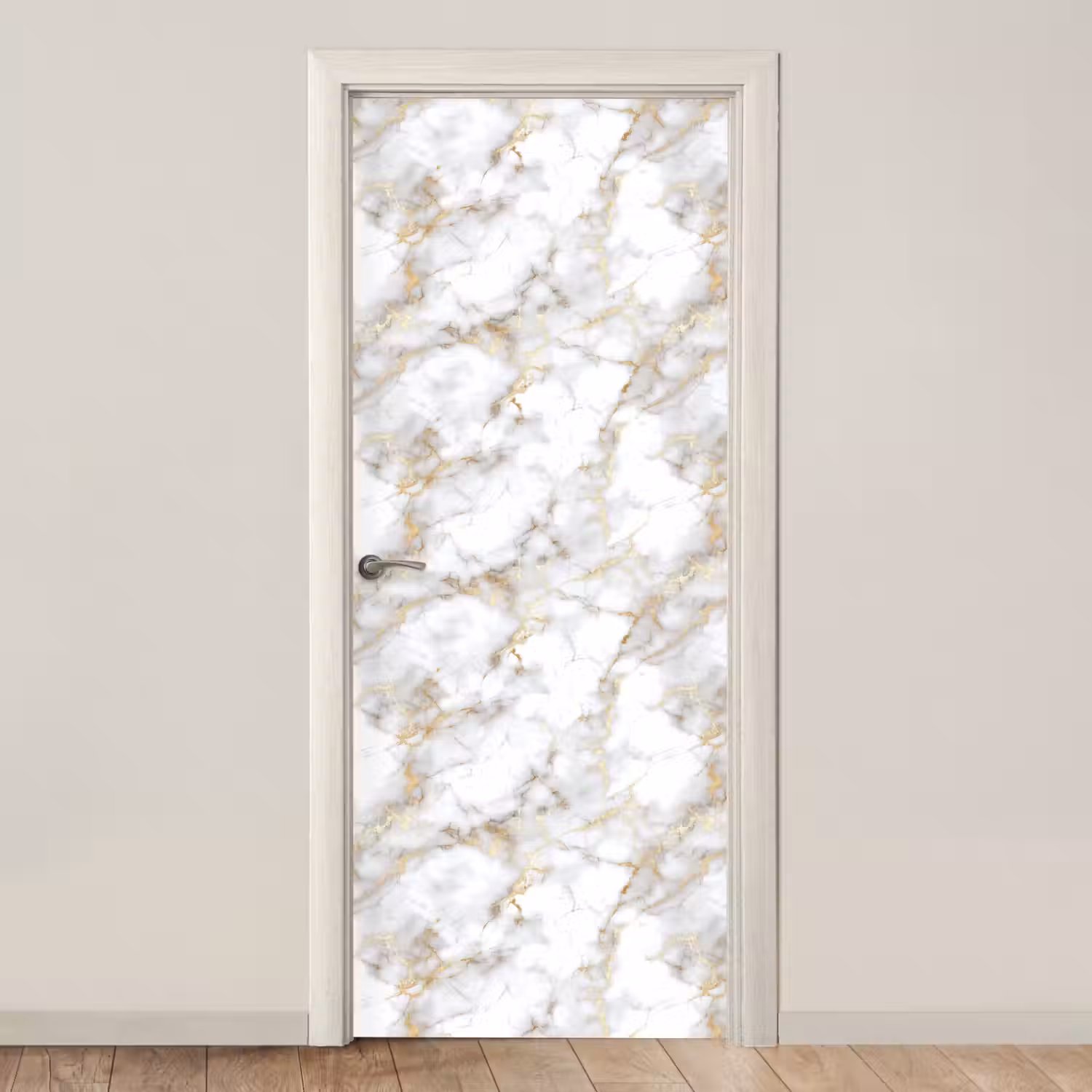 Gouden aders - Marmer - Wit deurposter klein 289 -3d_beige