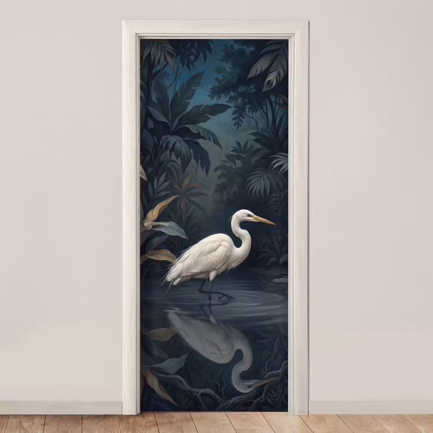 Reiger - Water - Natuur - Modern - Wit deurposter klein -3d_beige
