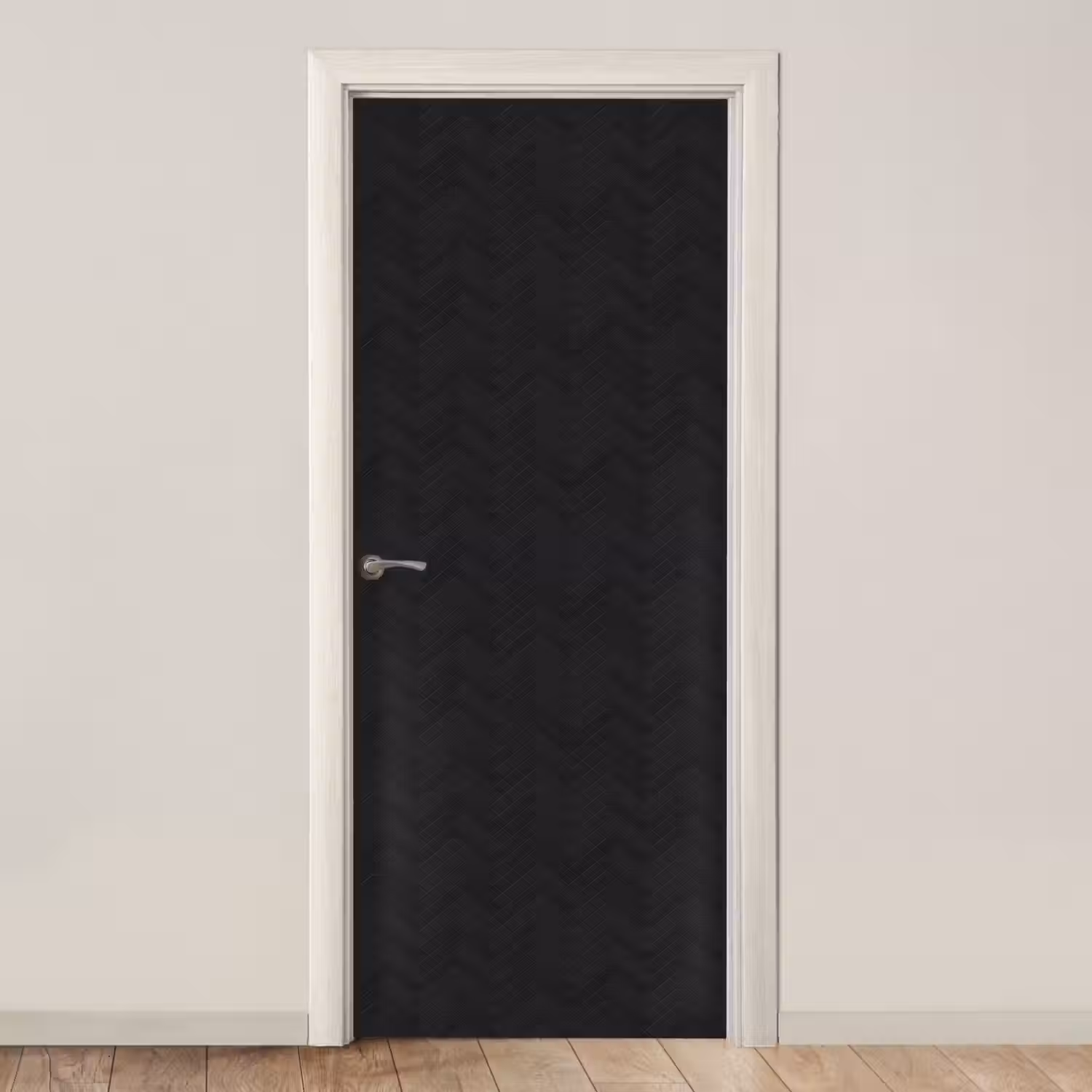 Visgraat - Wandtegel - Mat - Zwart deurposter klein 289 -3d_beige