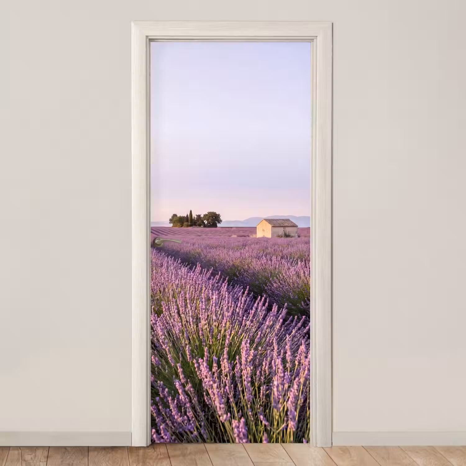 Lavendel - Landschap - Sereen - Paars deurposter klein -3d_beige