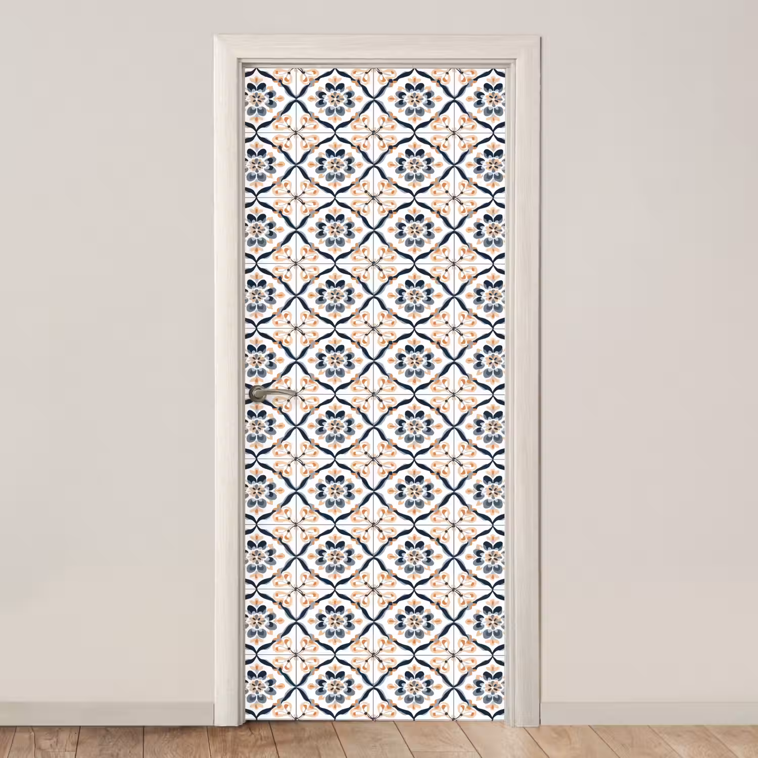 Bladvorm - Patroon - Kleurrijk deurposter klein 289 -3d_beige