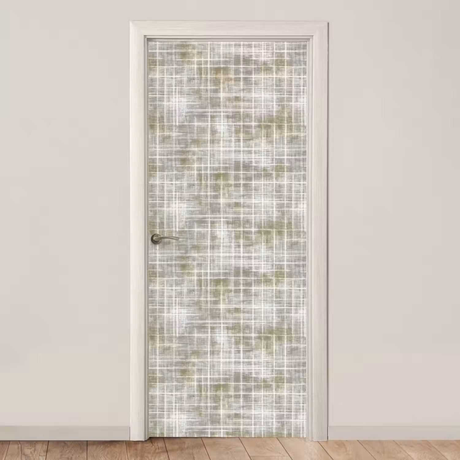 Linnen - Patroon - Groen deurposter klein 289 -3d_beige