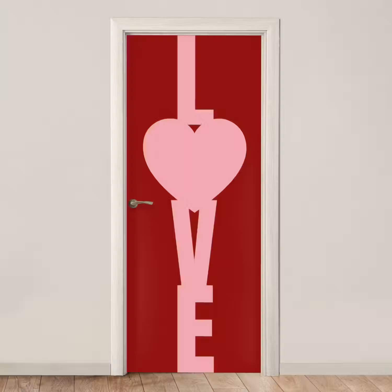 Love - Hart - Rood deurposter klein -3d_beige