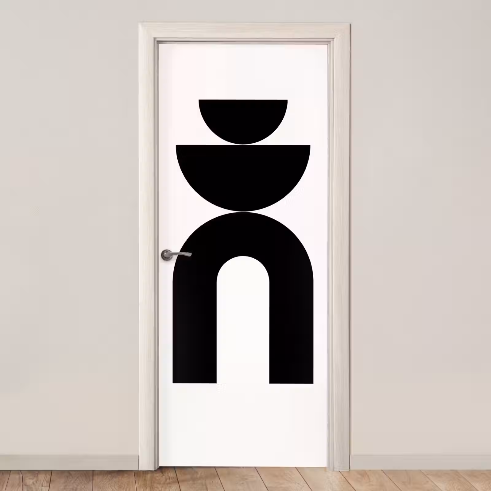 Door sticker - Minimalist - Art - White - Minimalistisch - Kunst - Wit deurposter klein