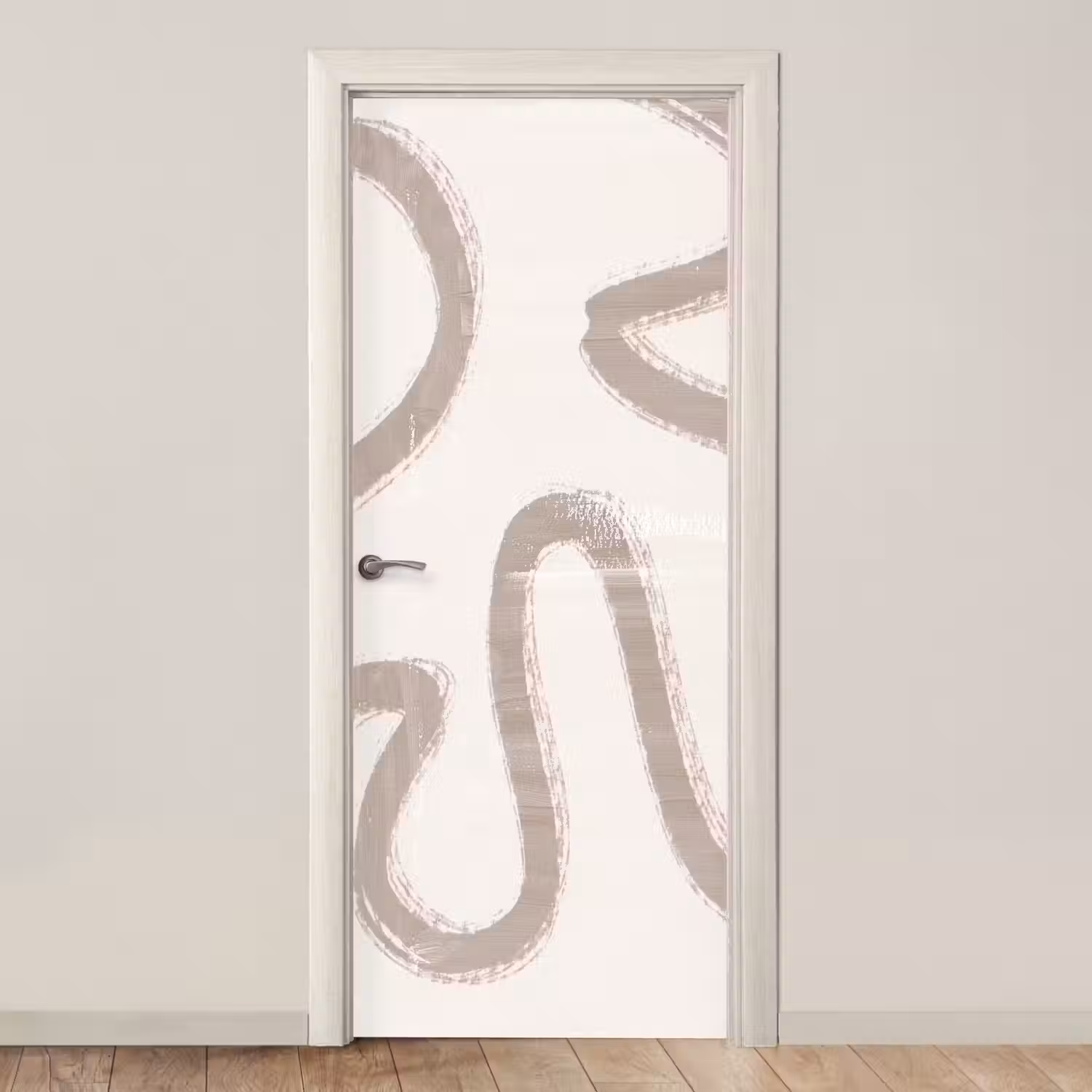 Moderne kunst - Beige - Abstract deurposter klein -3d_beige