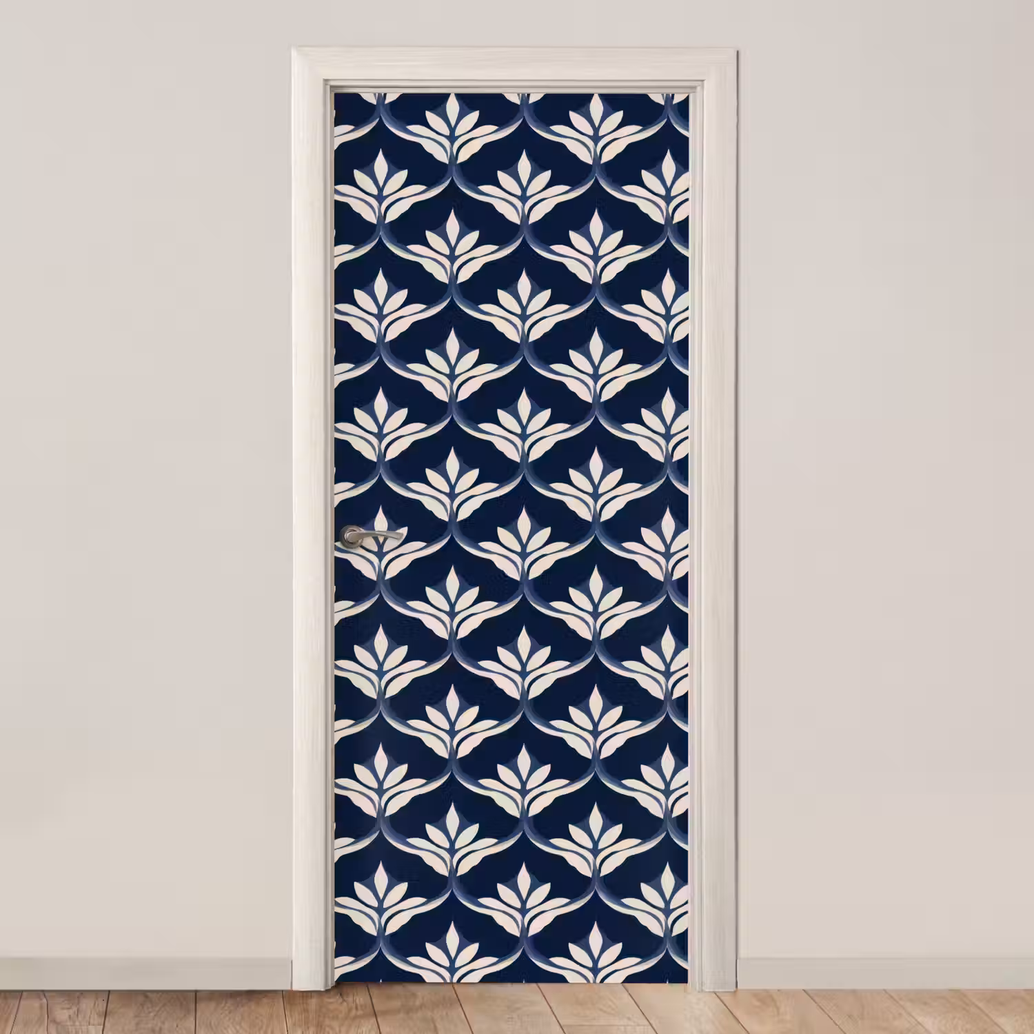 Modern - Ontwerp - Blauw deurposter klein 289 -3d_beige