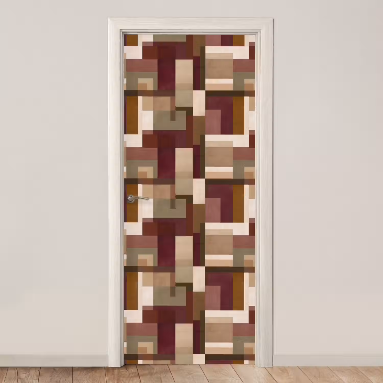 Modern - Geometrie - Kleurrijk deurposter klein 289 -3d_beige