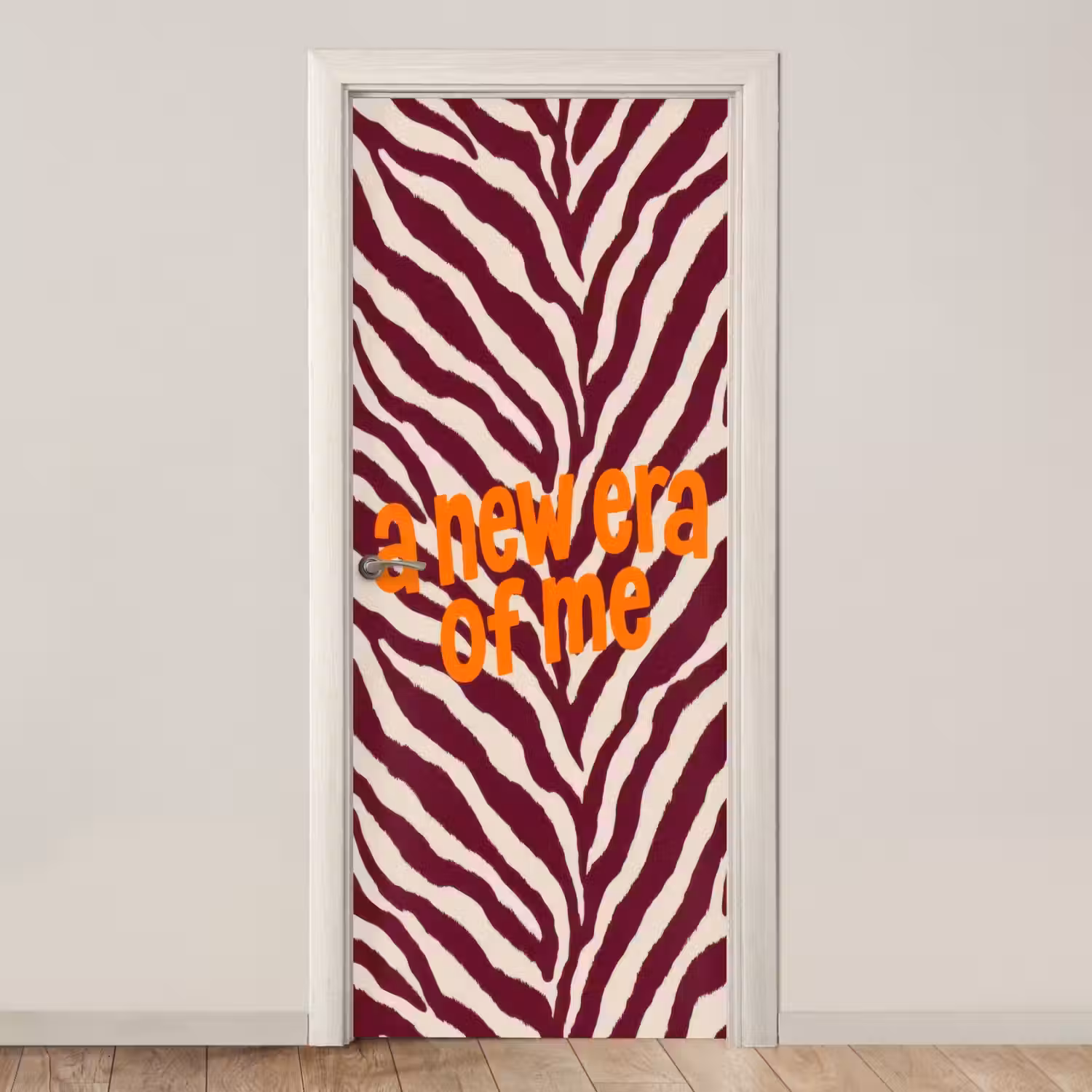 New era - Bordeaux - Zebraprint deurposter klein -3d_beige