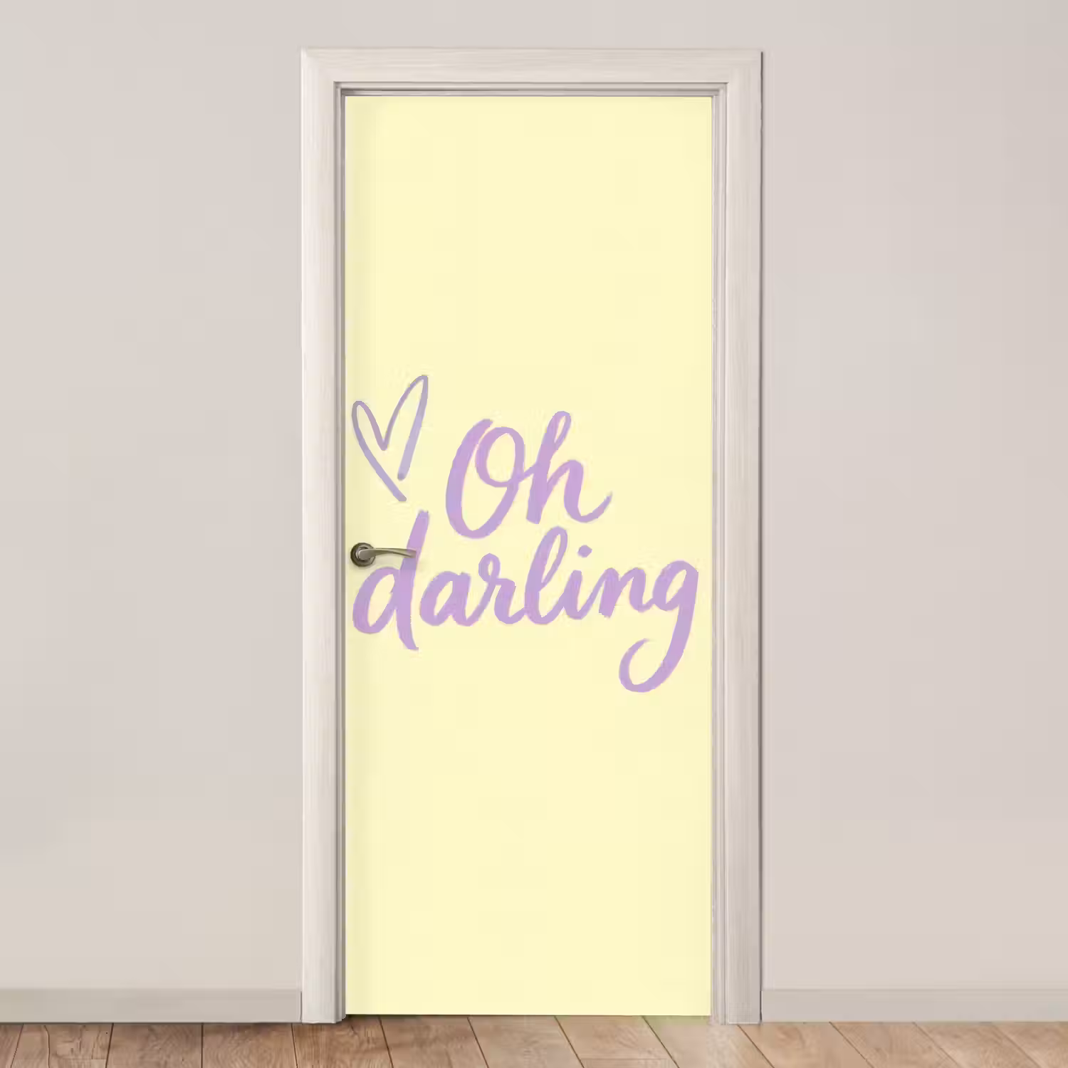 Oh darling - Geel - Hart deurposter klein -3d_beige