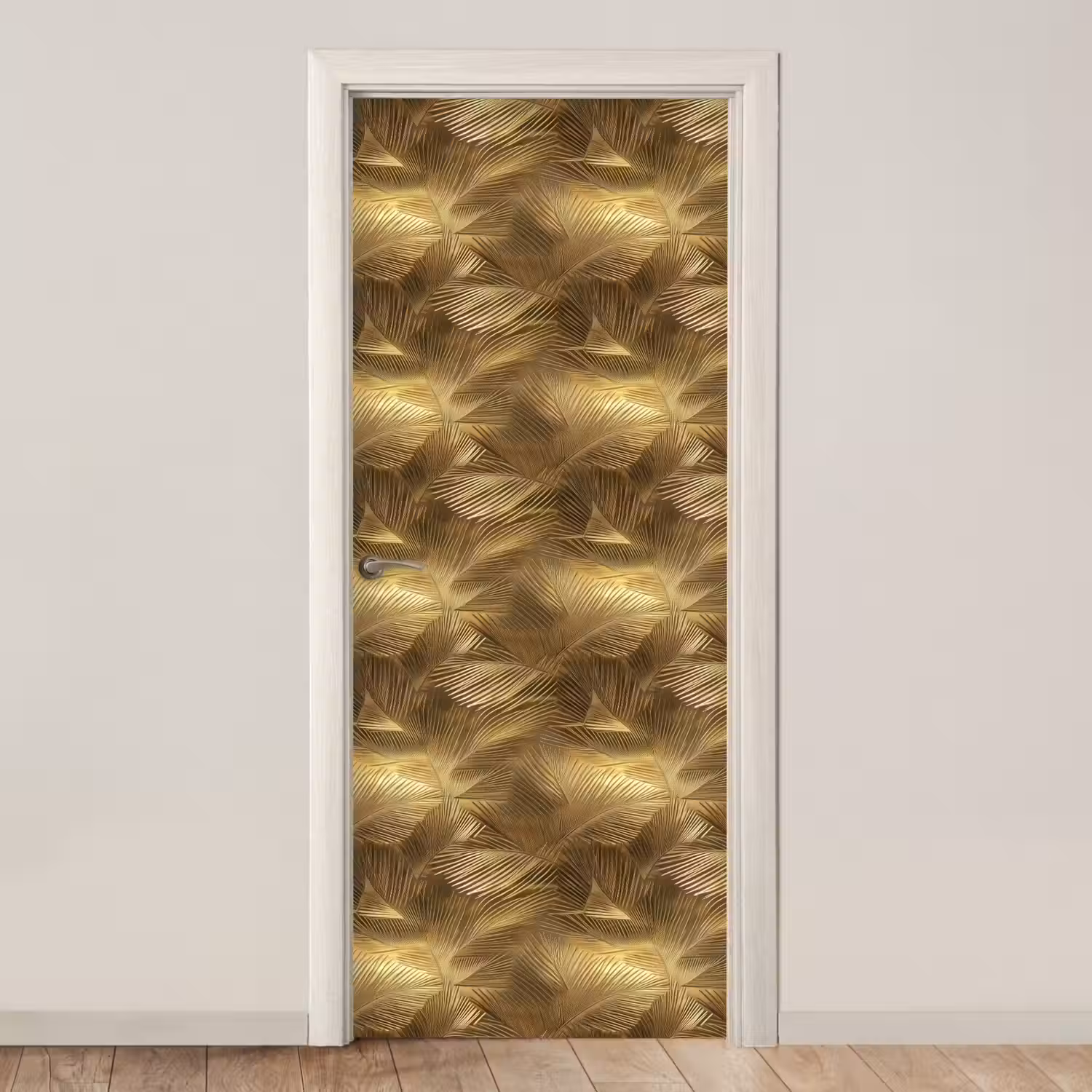 Palm - Waaier - Goud deurposter klein 289 -3d_beige
