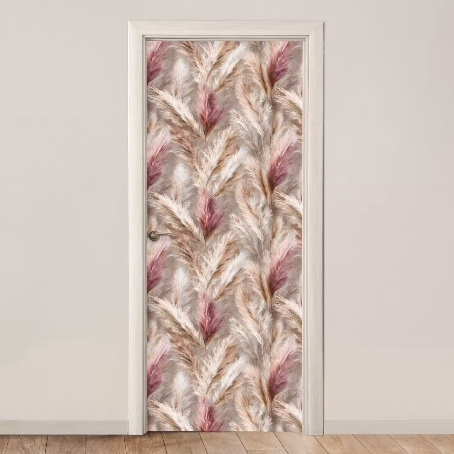 Pampasgras - Pluizig - Kleurrijk deurposter klein 289 -3d_beige