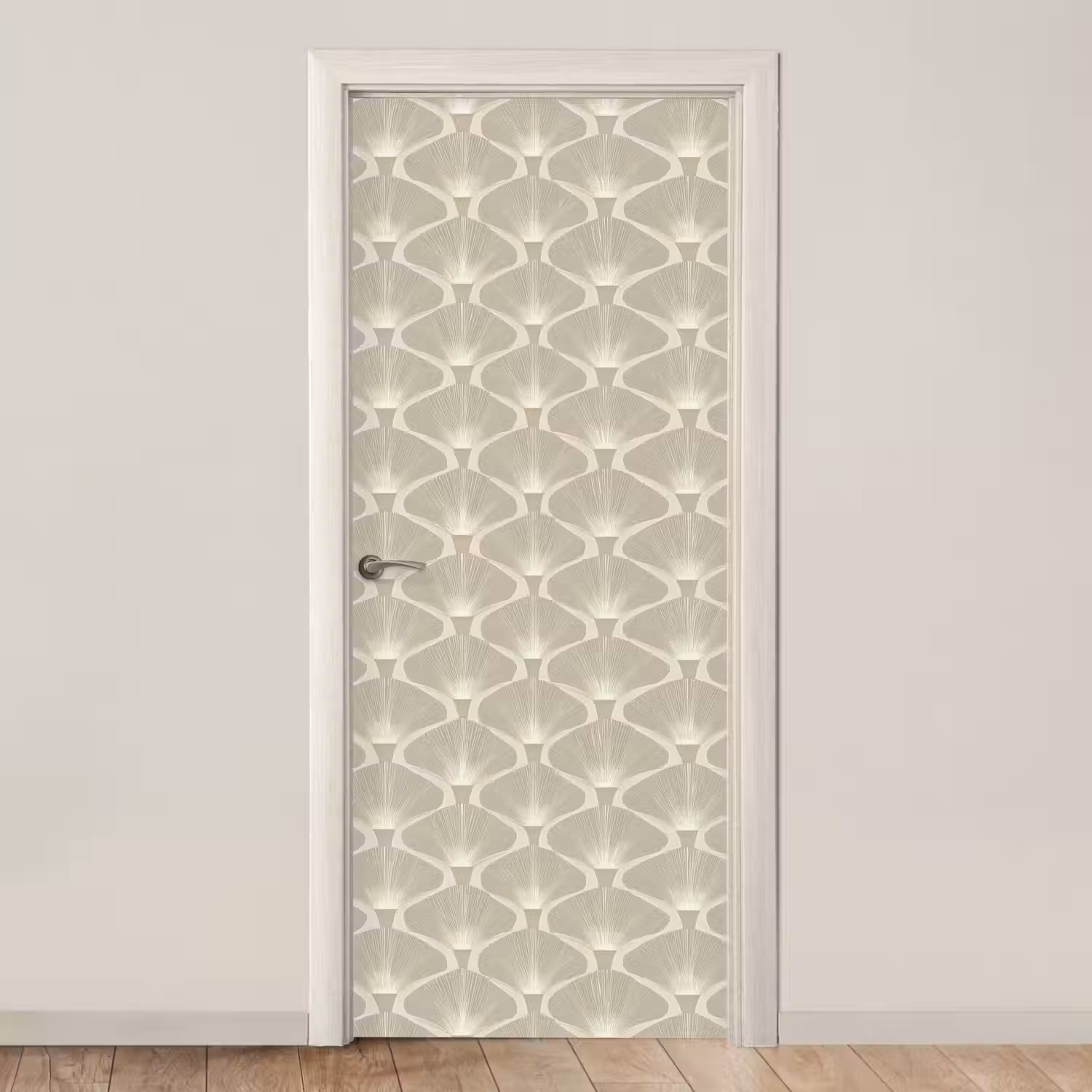 Paneel - Ginkgo - Zand deurposter klein 289 -3d_beige