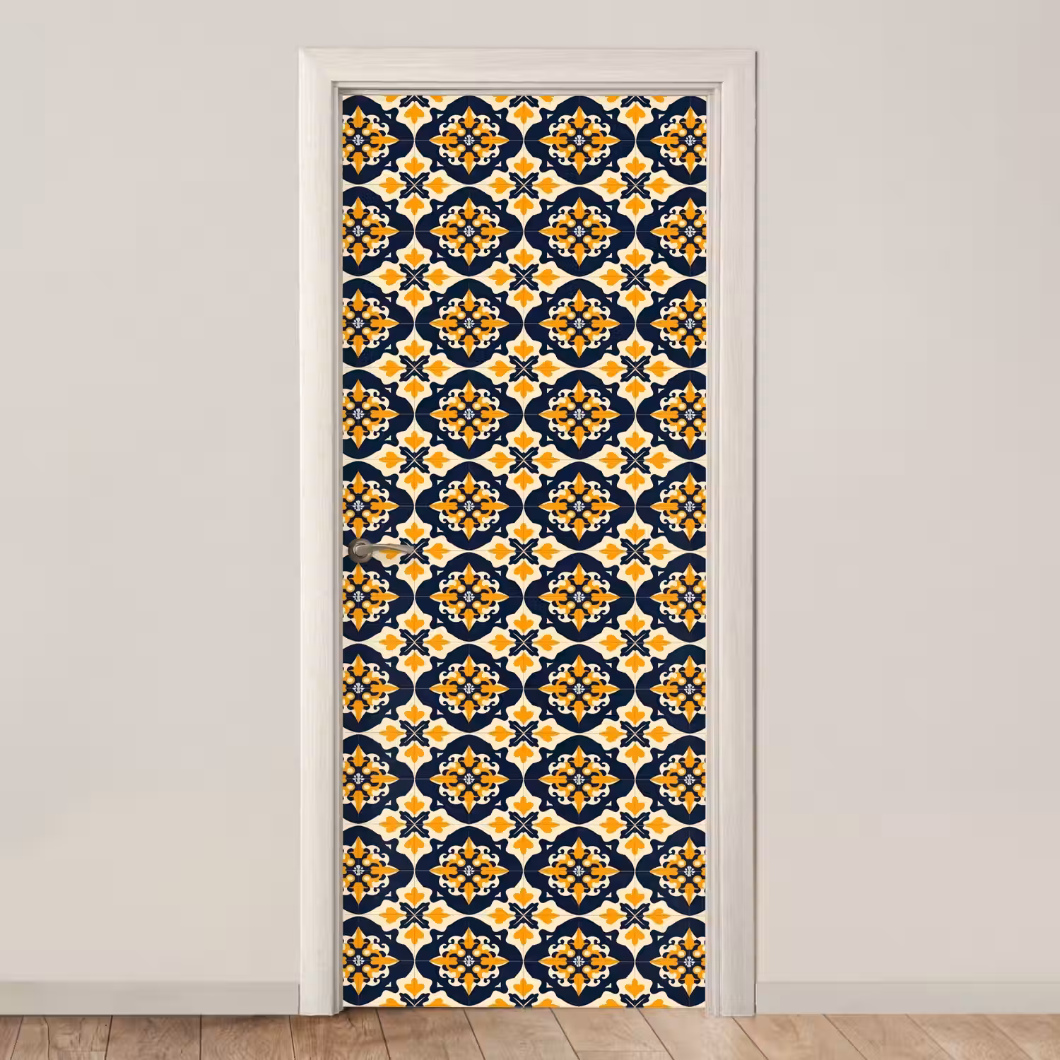 Patroon - Siertegel - Kleurrijk deurposter klein 289 -3d_beige
