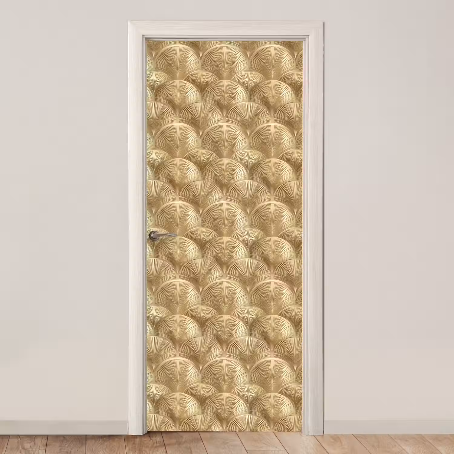 Patroon - Waaier - Goud deurposter klein 289 -3d_beige