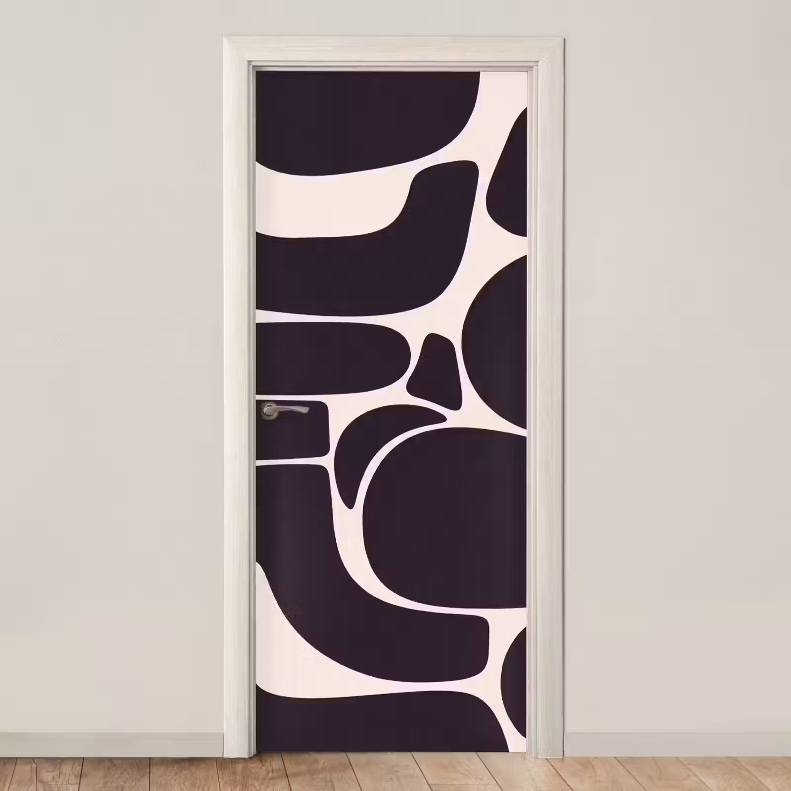 Door sticker - Pattern - Organic - Black - Patroon - Organisch - Zwart deurposter klein