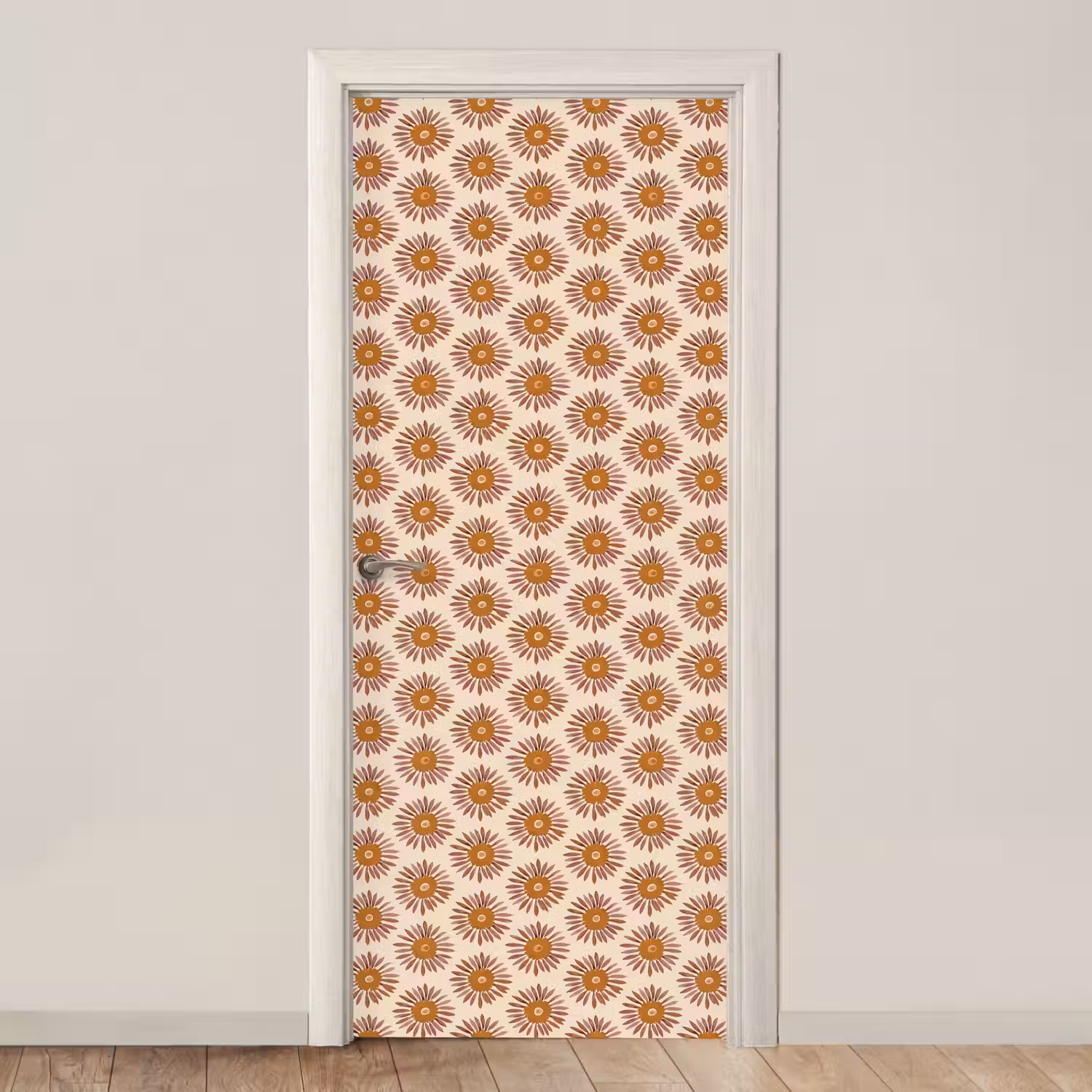 Patroon - Retro - Bruin deurposter klein 289 -3d_beige
